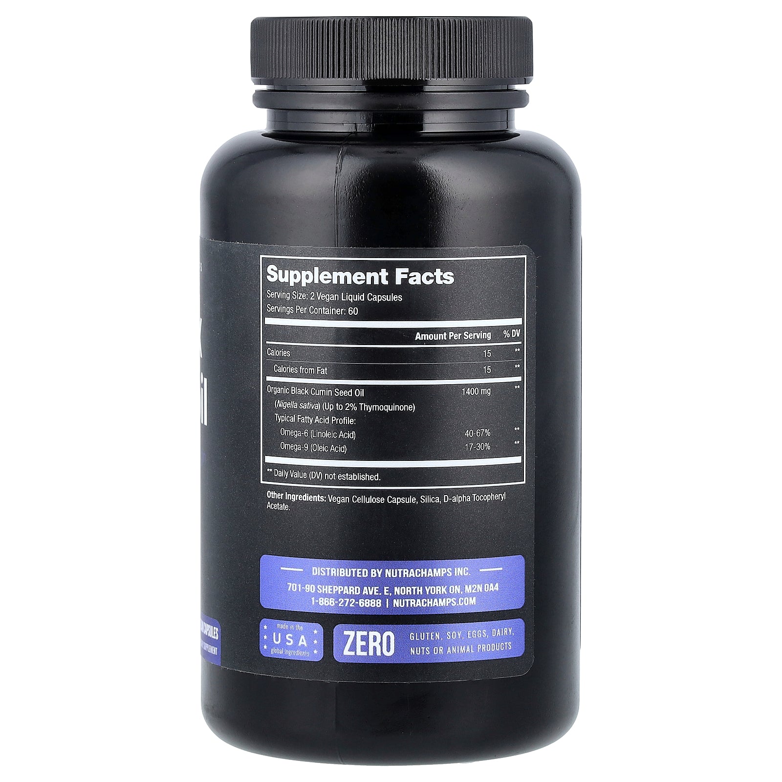 Foto 3 pulgar | Suplemento De Aceite De Semilla Negra Nutrachamps 120 Cápsulas Veganas - Venta Internacional.