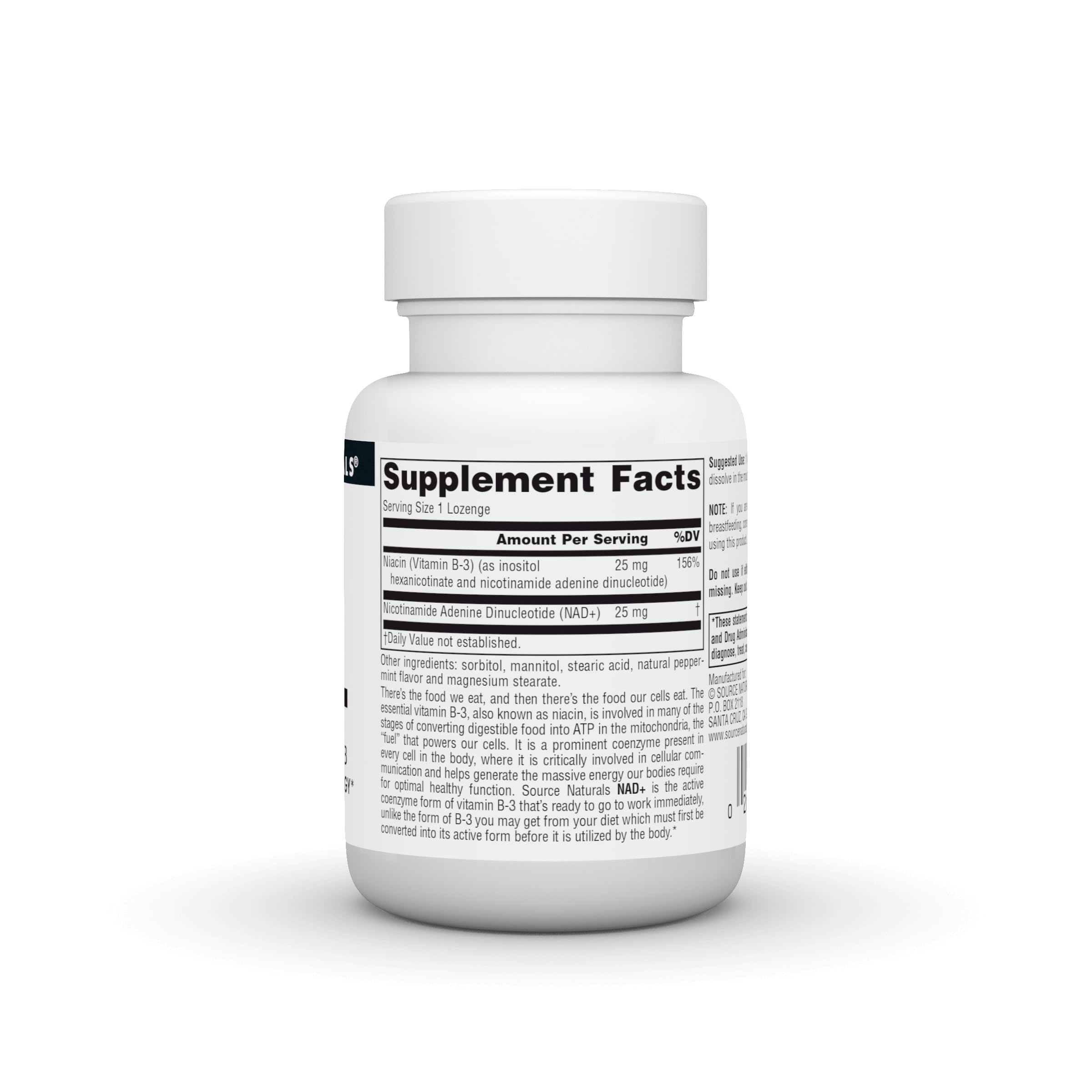 Foto 3 pulgar | Supplement Source Naturals Nad+, Coenzimado B-3, 25 Mg, 30 Pastillas - Venta Internacional.