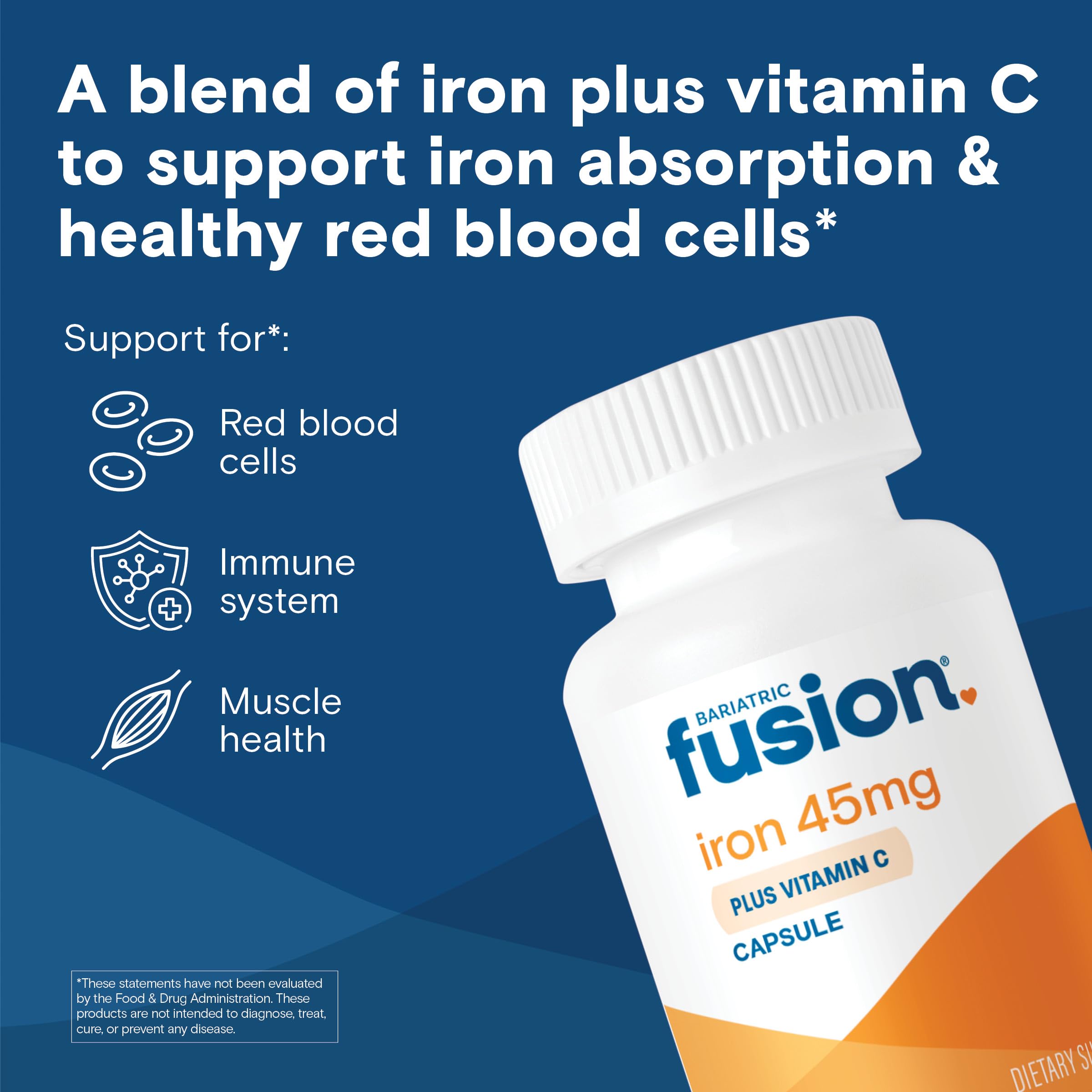 Foto 2 | Suplemento De Hierro Bariatric Fusion 45 Mg Con Vitamina C 60 Cápsulas - Venta Internacional.