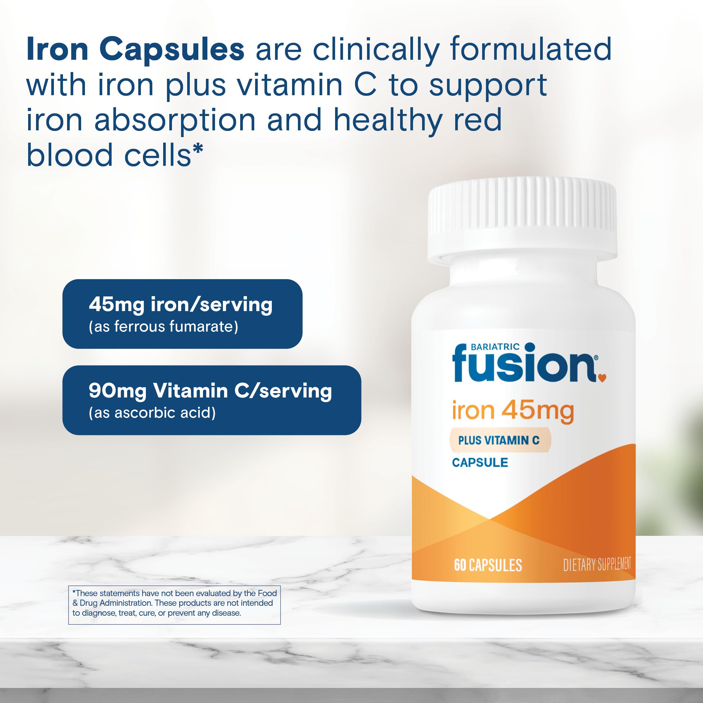 Foto 5 | Suplemento De Hierro Bariatric Fusion 45 Mg Con Vitamina C 60 Cápsulas - Venta Internacional.