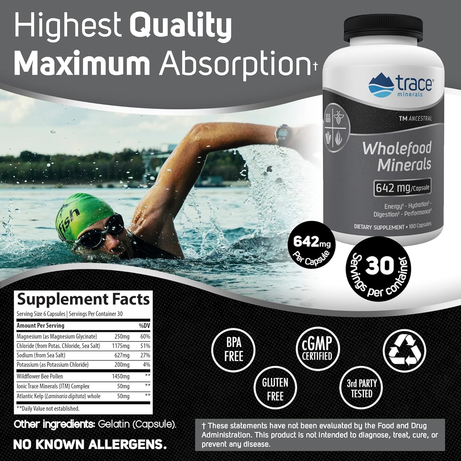Foto 3 pulgar | Suplemento Trace Minerals Wholefood Minerals 180 Cápsulas - Venta Internacional.