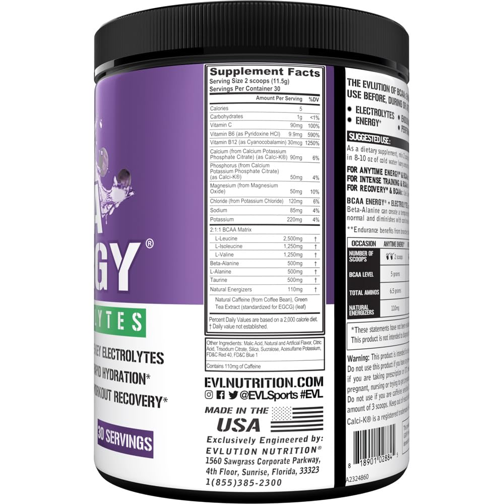 Foto 2 | Suplemento De Aminoácidos Bcaa Evlution Evl En Polvo Grape Splash - Venta Internacional.