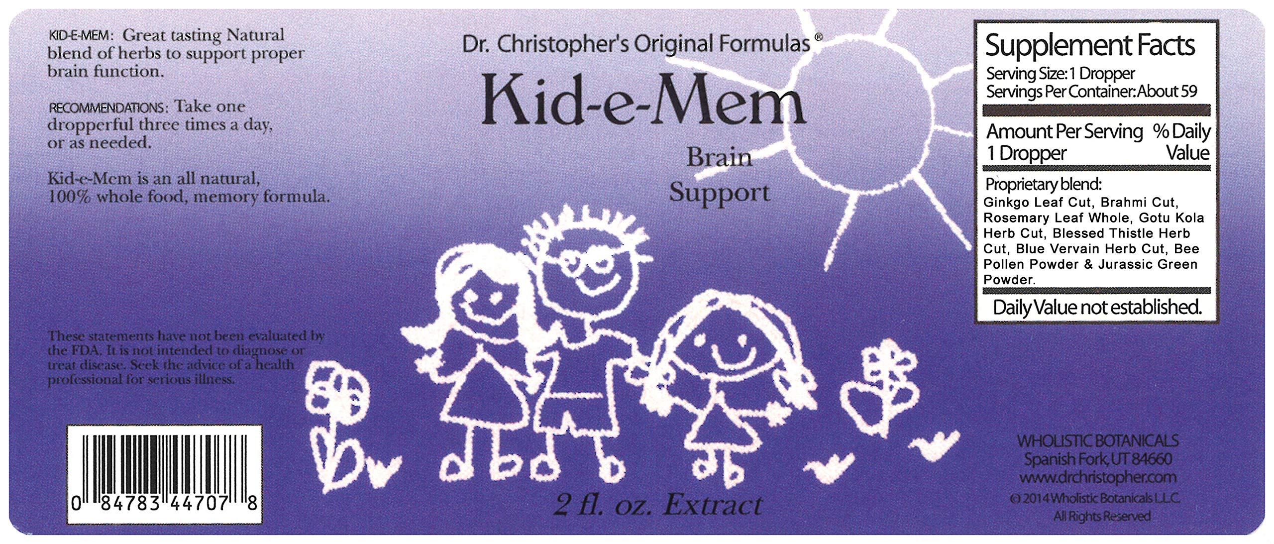 Foto 5 pulgar | Extracto De Apoyo A La Memoria Dr. Christopher Kid-e-mem 60 Ml - Venta Internacional.