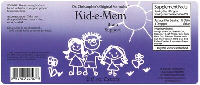 Foto 4 | Extracto De Apoyo A La Memoria Dr. Christopher Kid-e-mem 60 Ml - Venta Internacional.