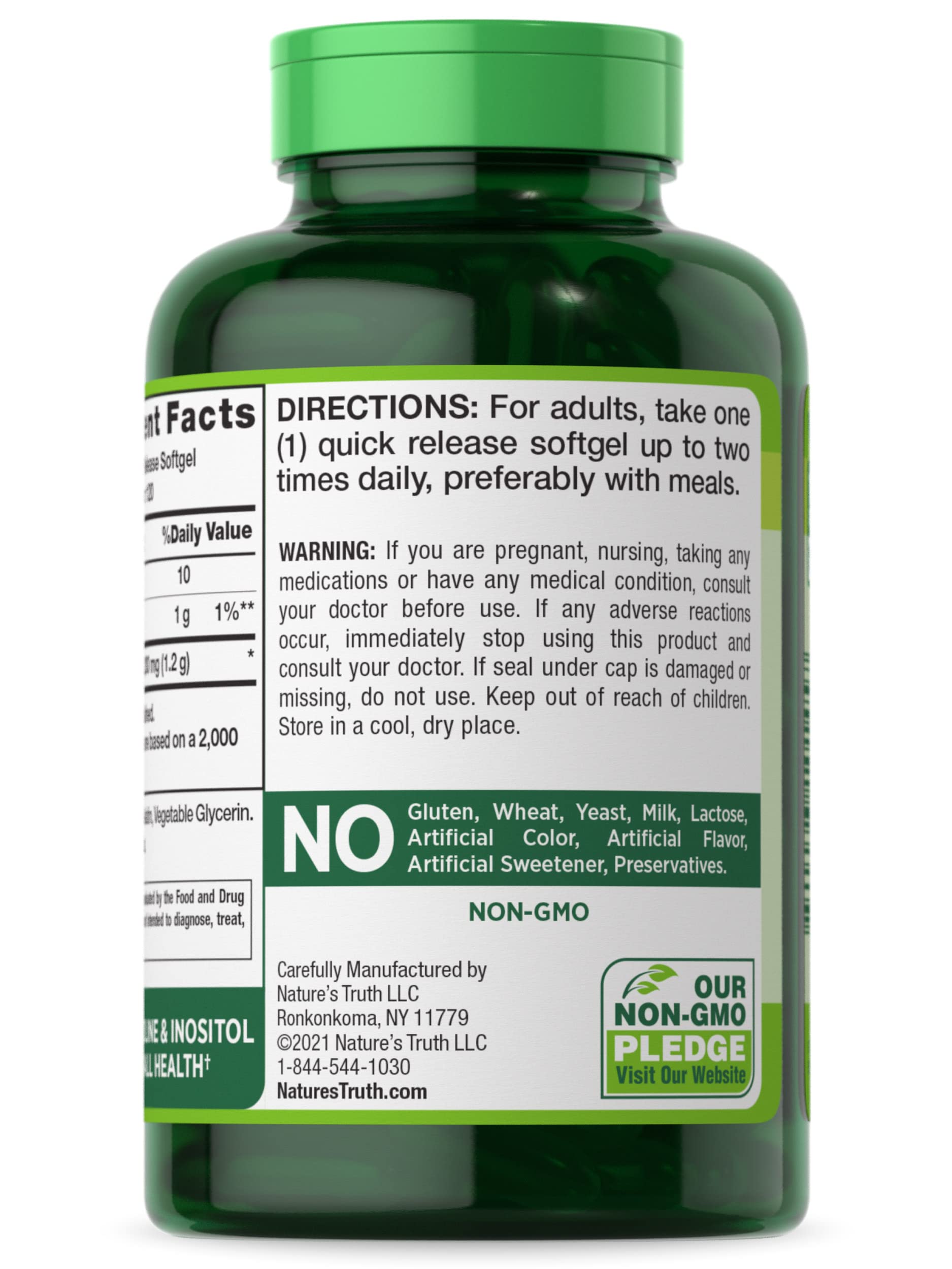 Foto 8 pulgar | Suplemento De Lecitina De Soja Ultra De Nature's Truth, 1200 Mg, 120 Unidades - Venta Internacional.