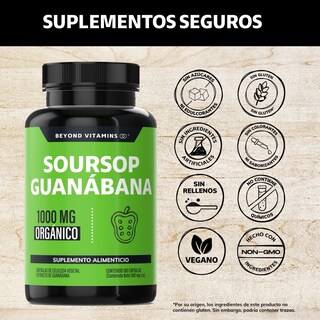 Foto 2 | Suplemento Alimenticio Beyond Vitamins Soursop Guanábana Orgánica 180 Cápsulas