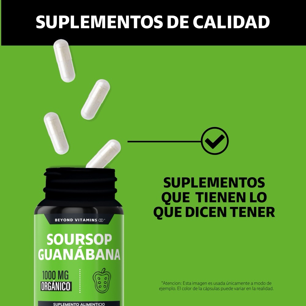Foto 5 pulgar | Suplemento Alimenticio Beyond Vitamins Soursop Guanábana Orgánica 180 Cápsulas