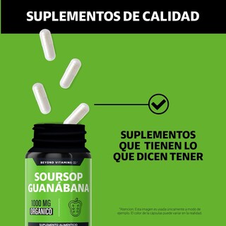 Foto 4 | Suplemento Alimenticio Beyond Vitamins Soursop Guanábana Orgánica 180 Cápsulas