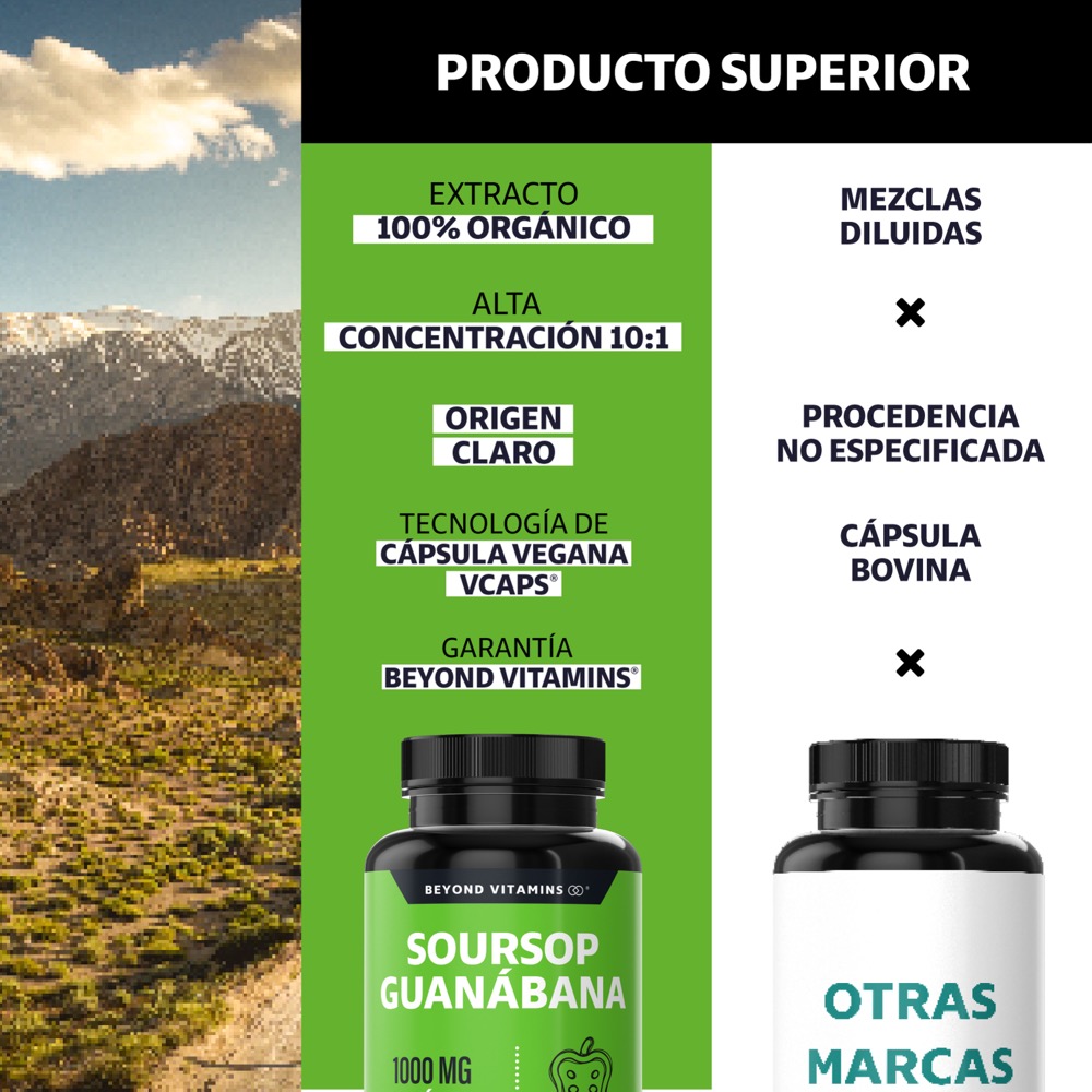 Foto 4 pulgar | Suplemento Alimenticio Beyond Vitamins Soursop Guanábana Orgánica 60 Cápsulas