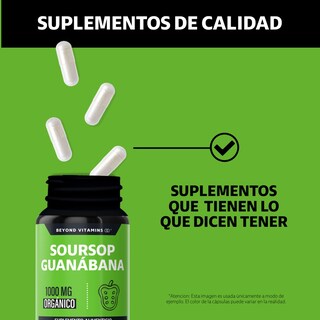 Foto 4 | Suplemento Alimenticio Beyond Vitamins Soursop Guanábana Orgánica 60 Cápsulas