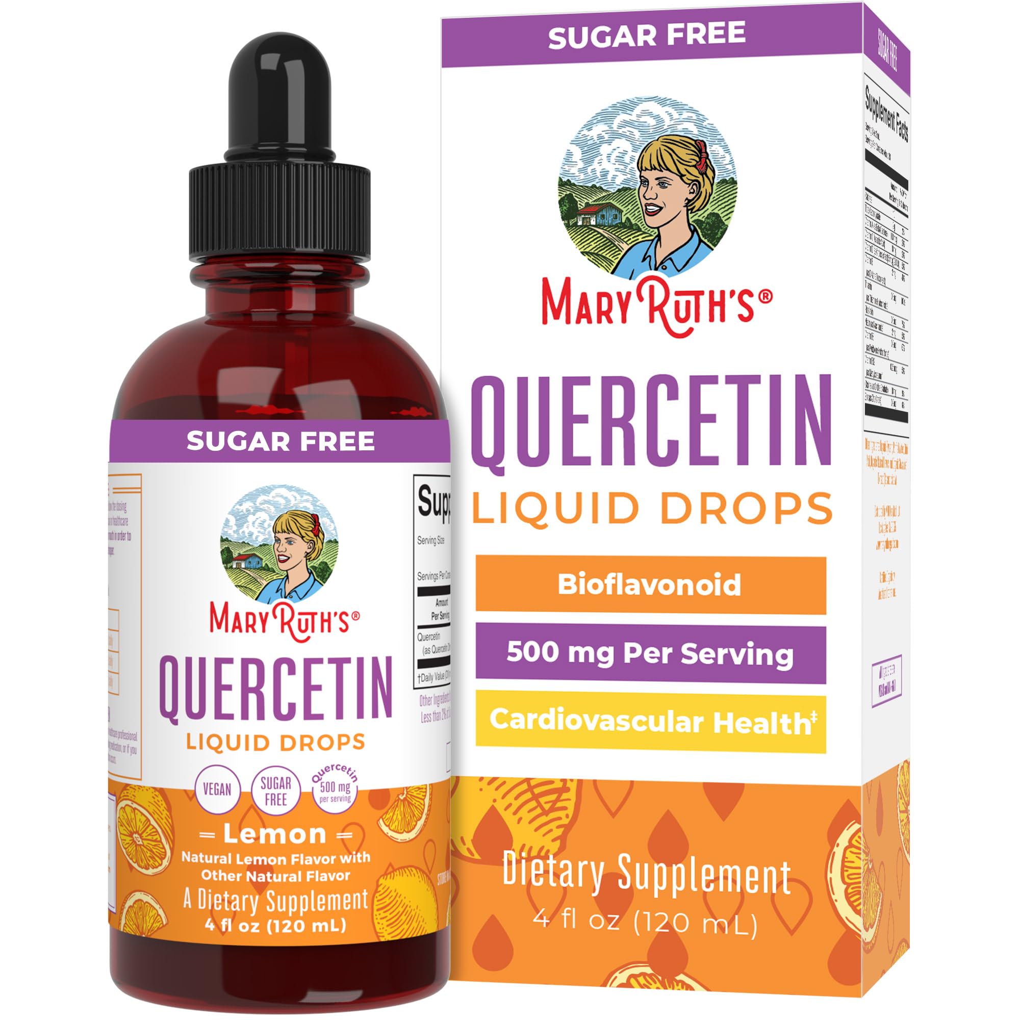 Foto 2 pulgar | Suplemento Líquido De Quercetina Maryruth Organics 500 Mg 120 Ml - Venta Internacional.