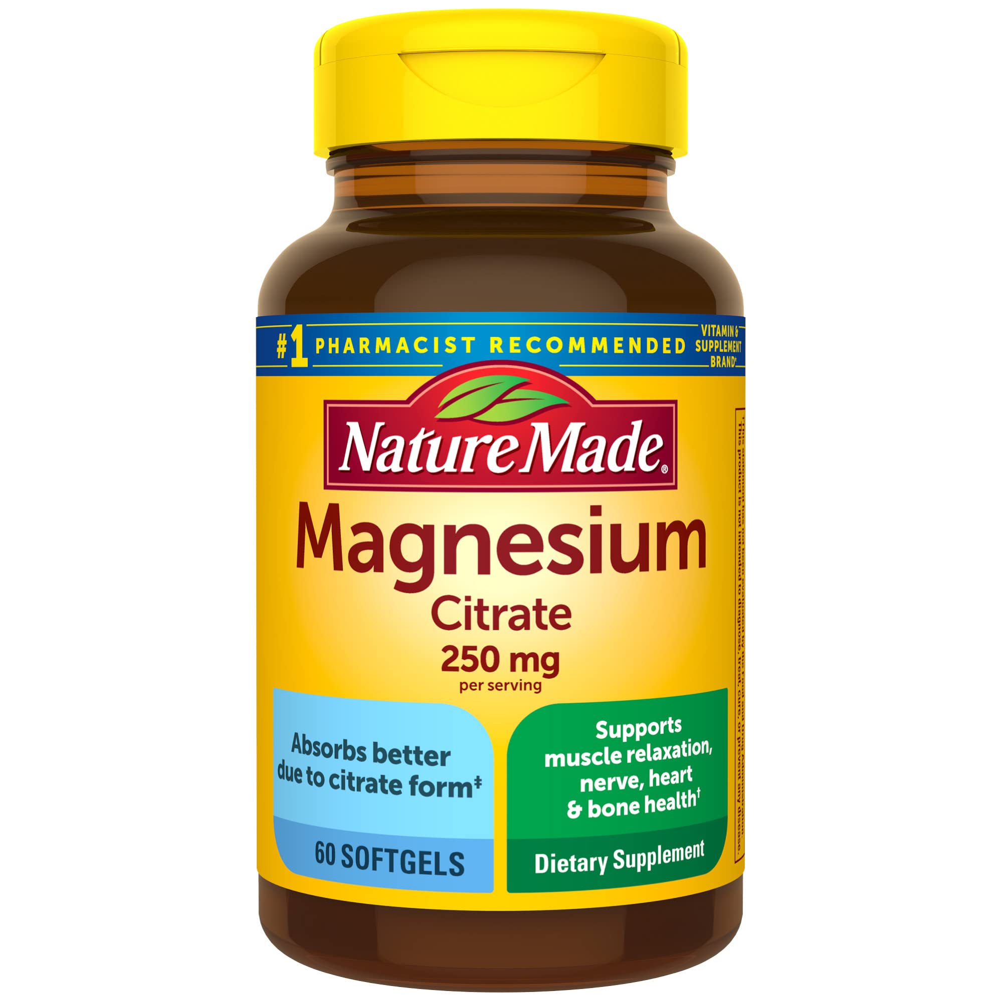 Foto 2 pulgar | Suplemento De Citrato De Magnesio Nature Made 250 Mg 60 Cápsulas Blandas - Venta Internacional.