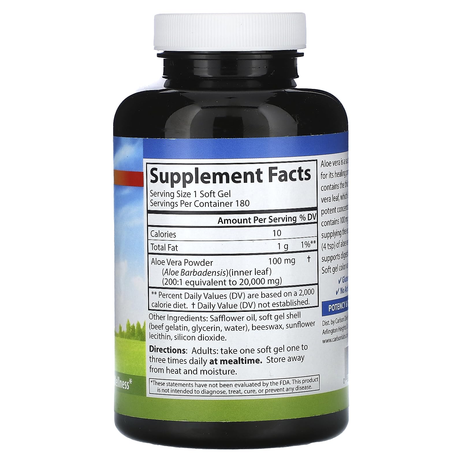 Foto 3 pulgar | Suplemento Carlson Golden Aloe 100 Mg 180 Cápsulas Blandas - Venta Internacional.