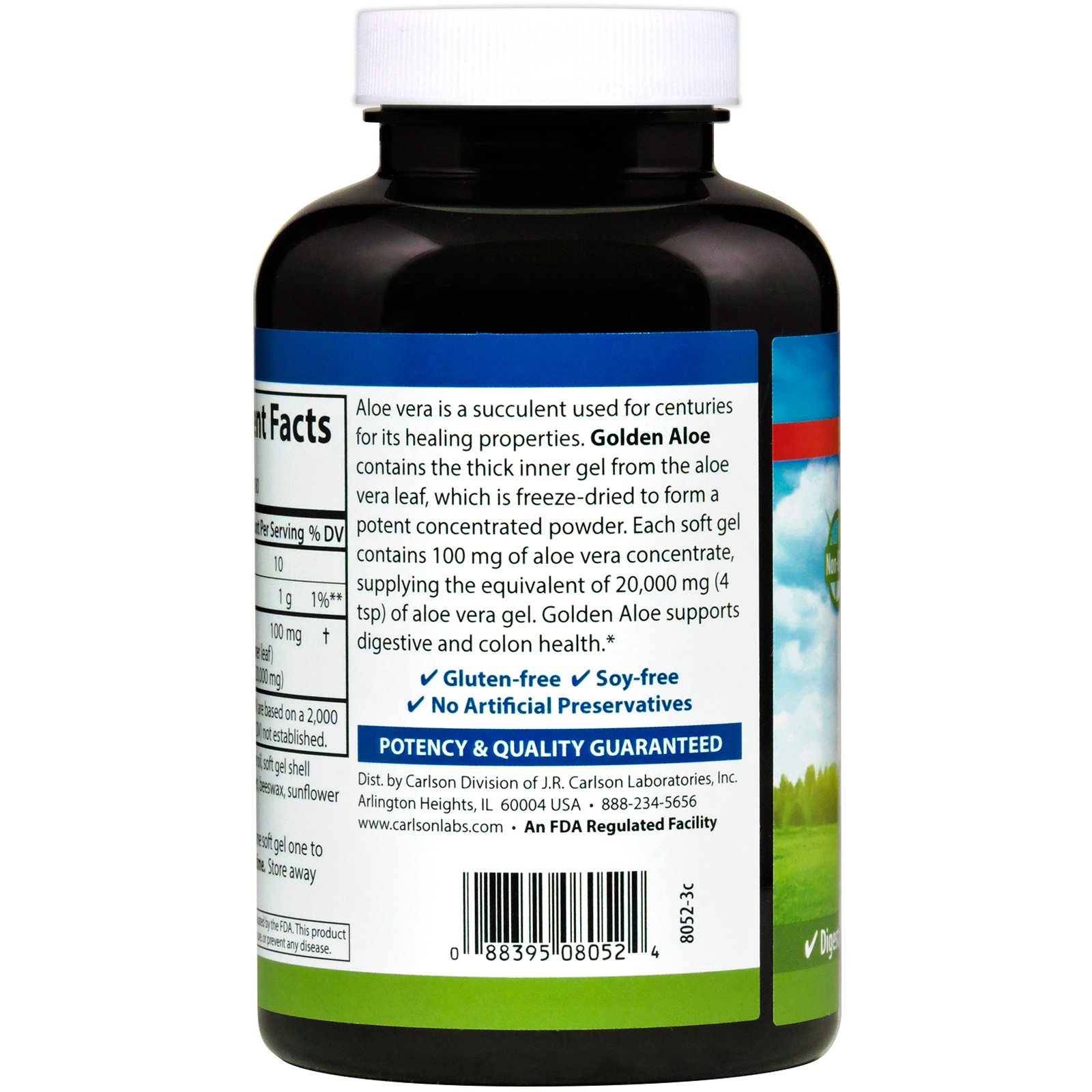 Foto 4 pulgar | Suplemento Carlson Golden Aloe 100 Mg 180 Cápsulas Blandas - Venta Internacional.
