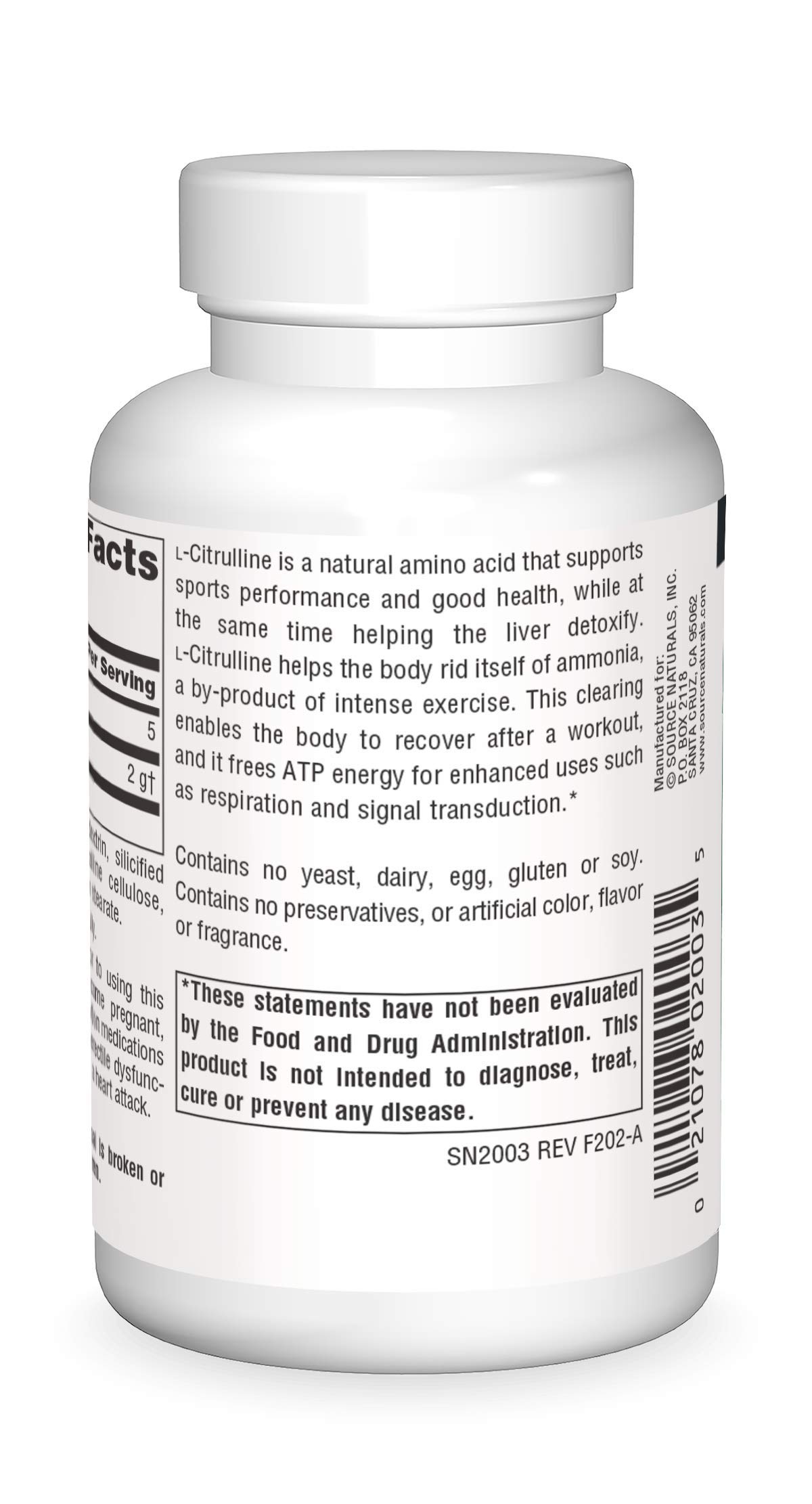 Foto 3 pulgar | Suplement Source Naturals L-citrulina 1000 Mg - 60 Comprimidos - Venta Internacional.