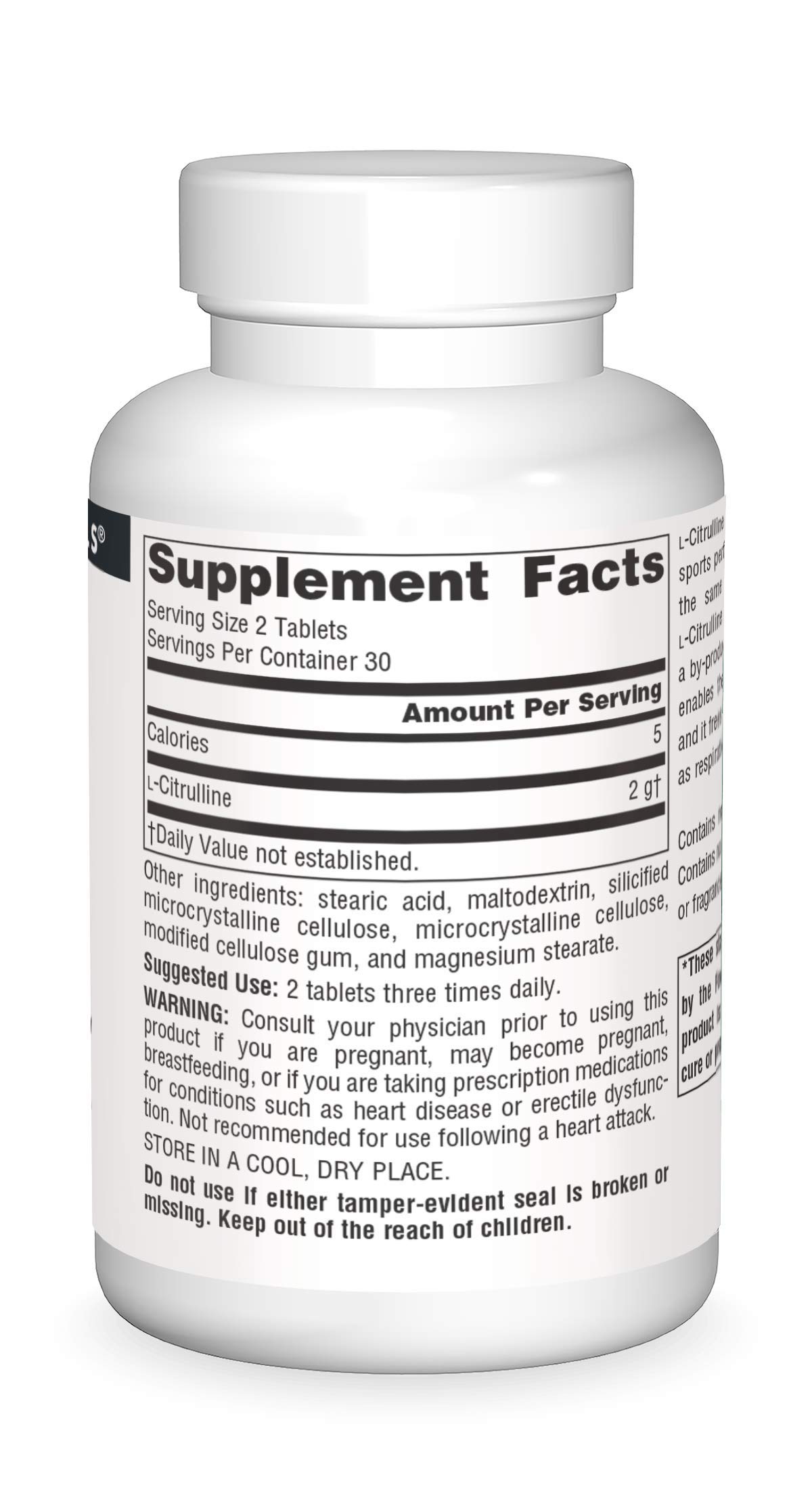 Foto 4 pulgar | Suplement Source Naturals L-citrulina 1000 Mg - 60 Comprimidos - Venta Internacional.
