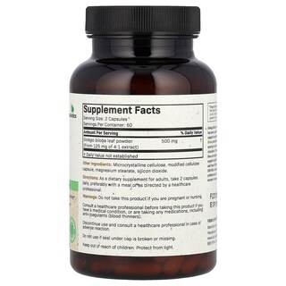 Foto 2 | Suplemento Futurebiotics Ginkgo Biloba 120 Cápsulas Vegetarianas - Venta Internacional.
