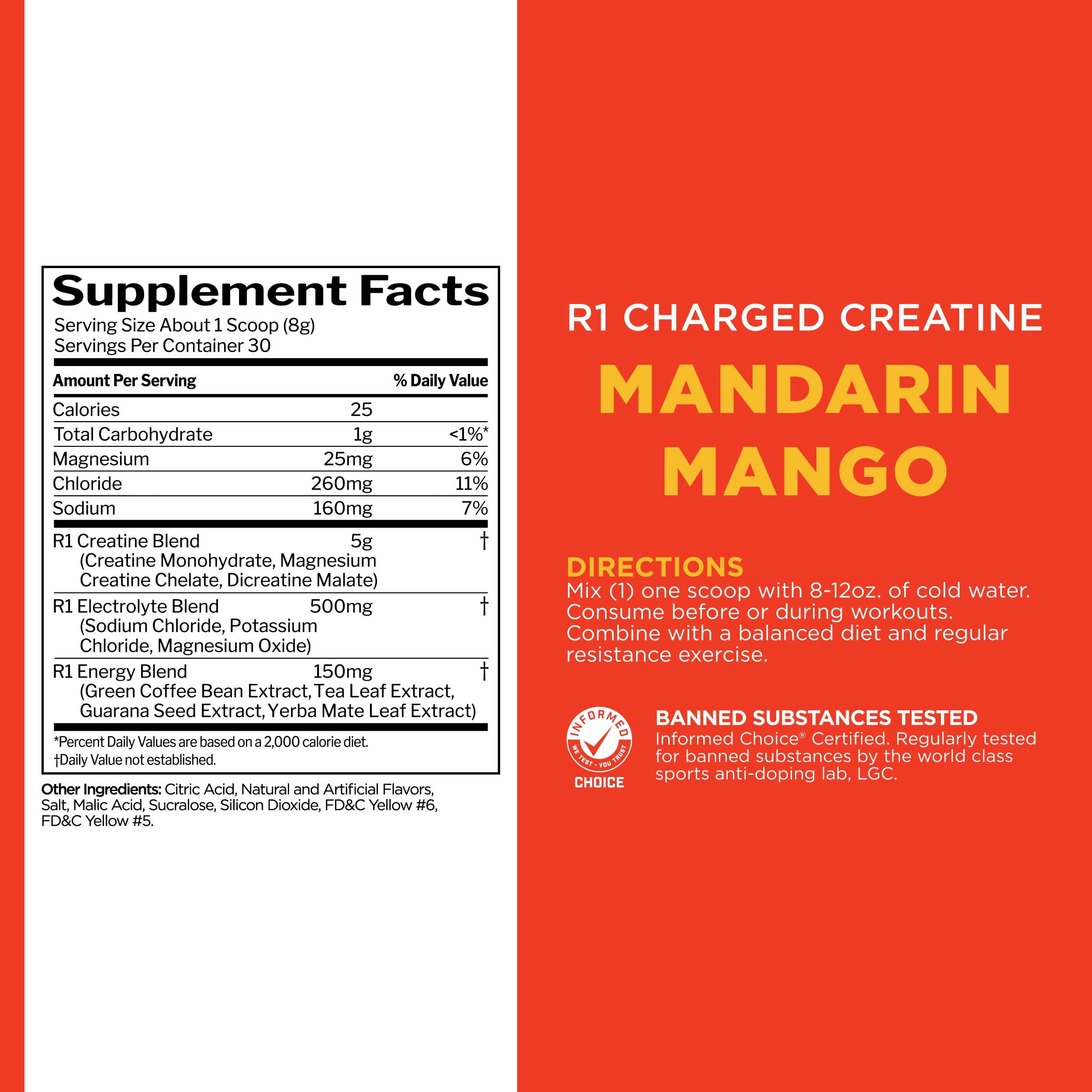 Foto 7 pulgar | Regla Del Suplemento 1: Mango Mandarín Cargado De Creatina, 30 Porciones - Venta Internacional.