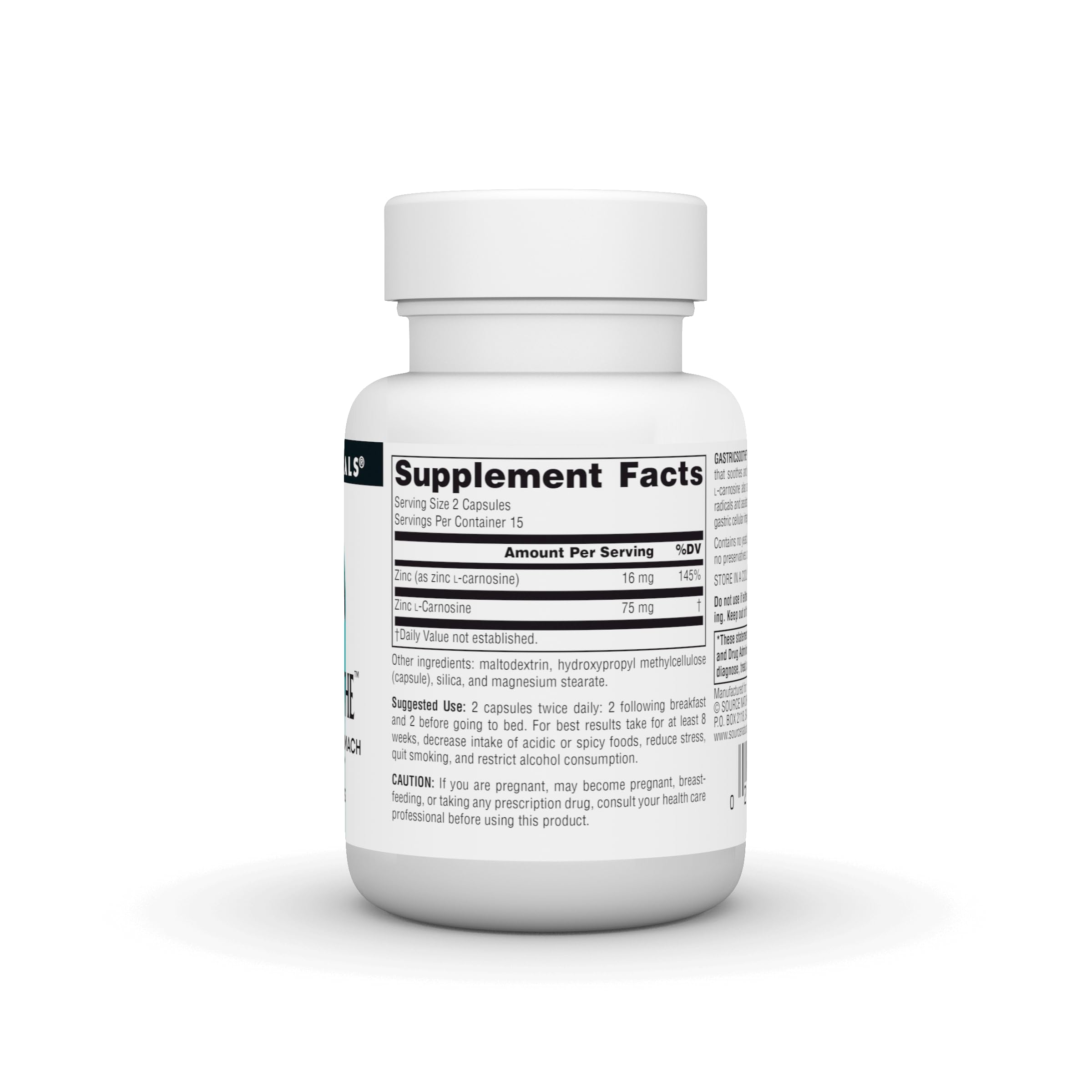 Foto 3 pulgar | Supplement Source Naturals Gastricsoothe Zinc L-carnosina 30 Cápsulas - Venta Internacional.
