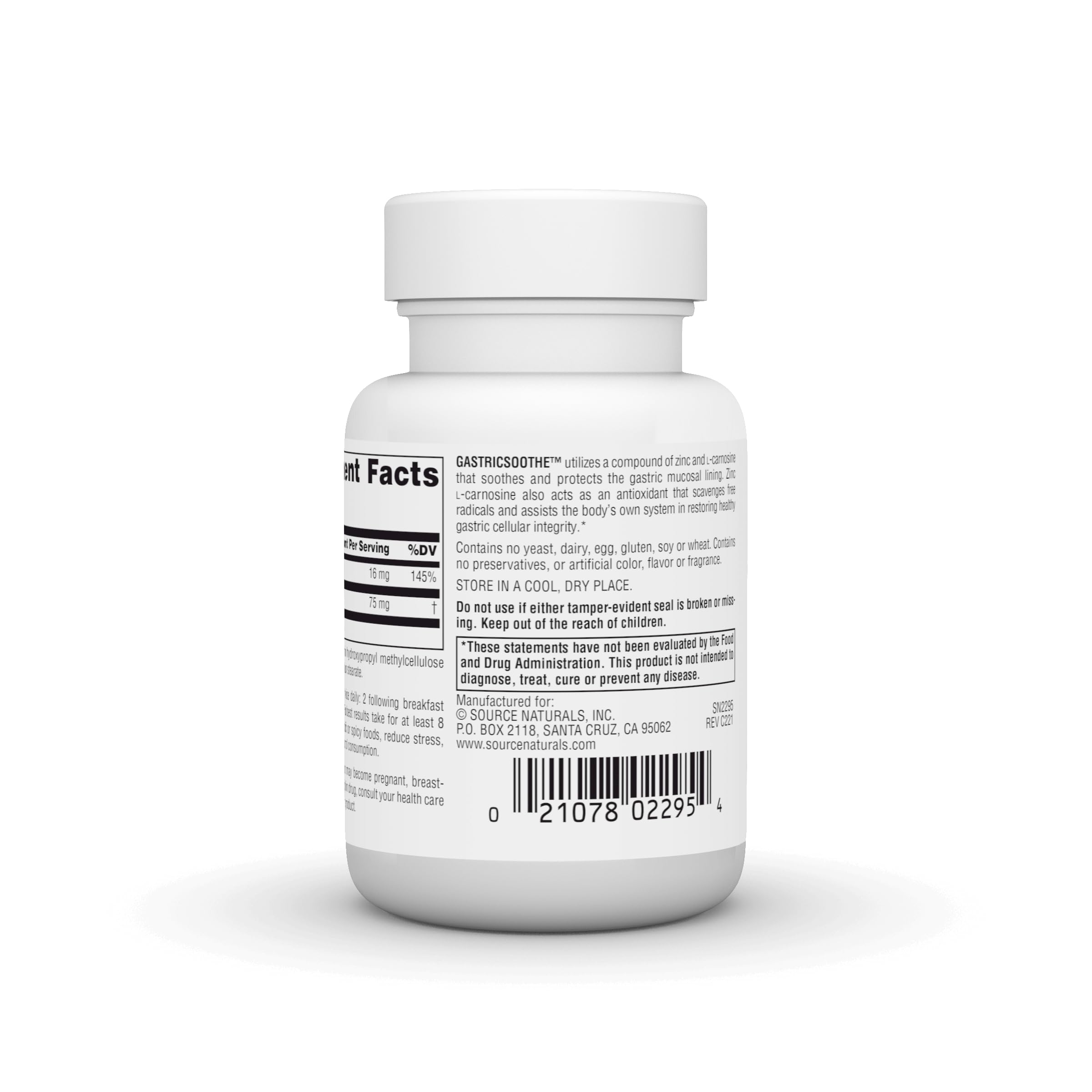 Foto 4 pulgar | Supplement Source Naturals Gastricsoothe Zinc L-carnosina 30 Cápsulas - Venta Internacional.