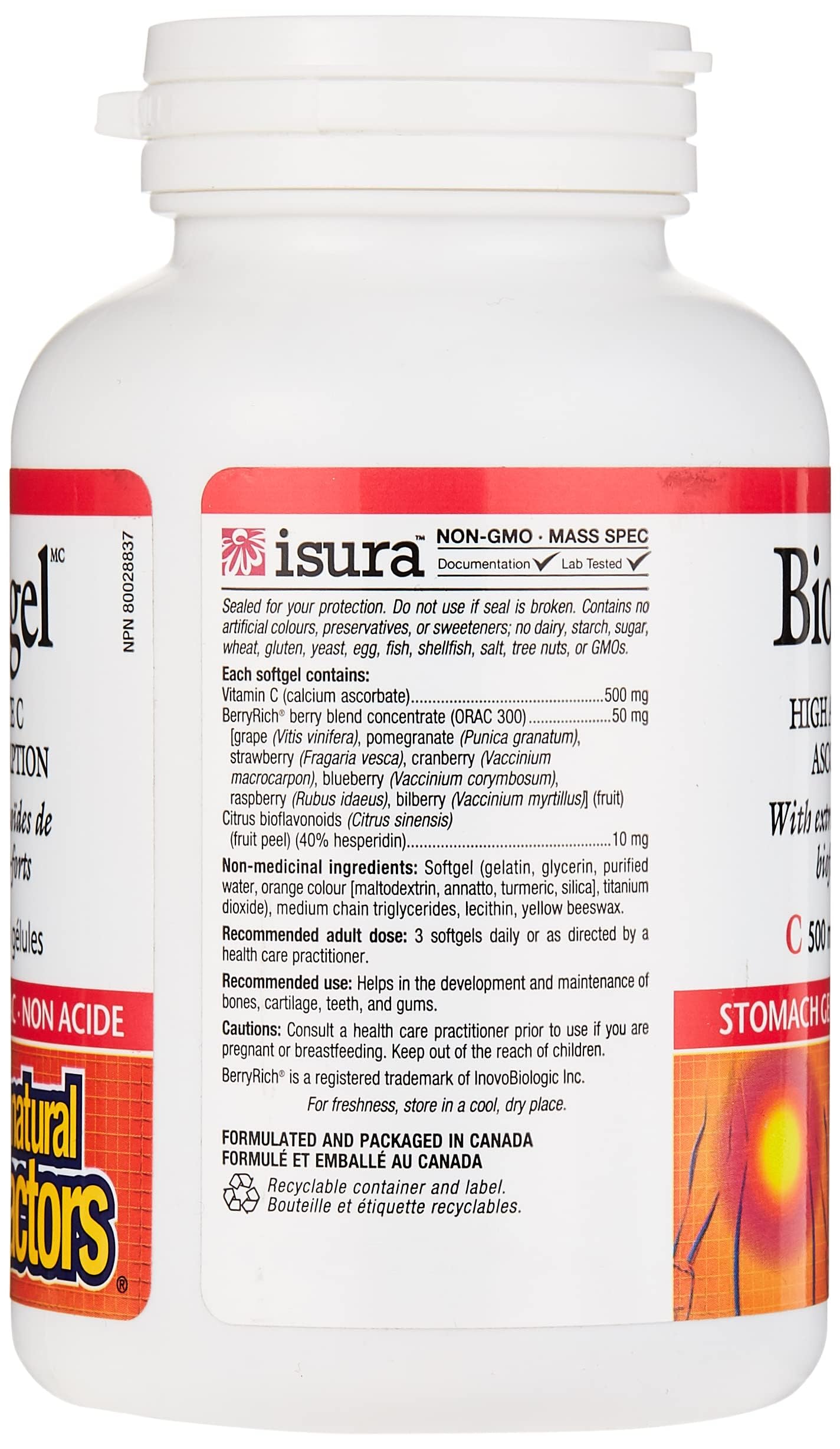 Foto 3 pulgar | Suplemento Natural Factors Biocgel, 90 Geles Blandos Con Vitamina C Tamponados - Venta Internacional.
