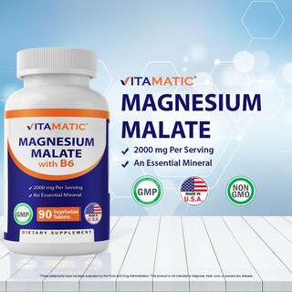 Foto 5 | Suplemento Vitamático De Malato De Magnesio 2000 Mg 90 Comprimidos - Venta Internacional.