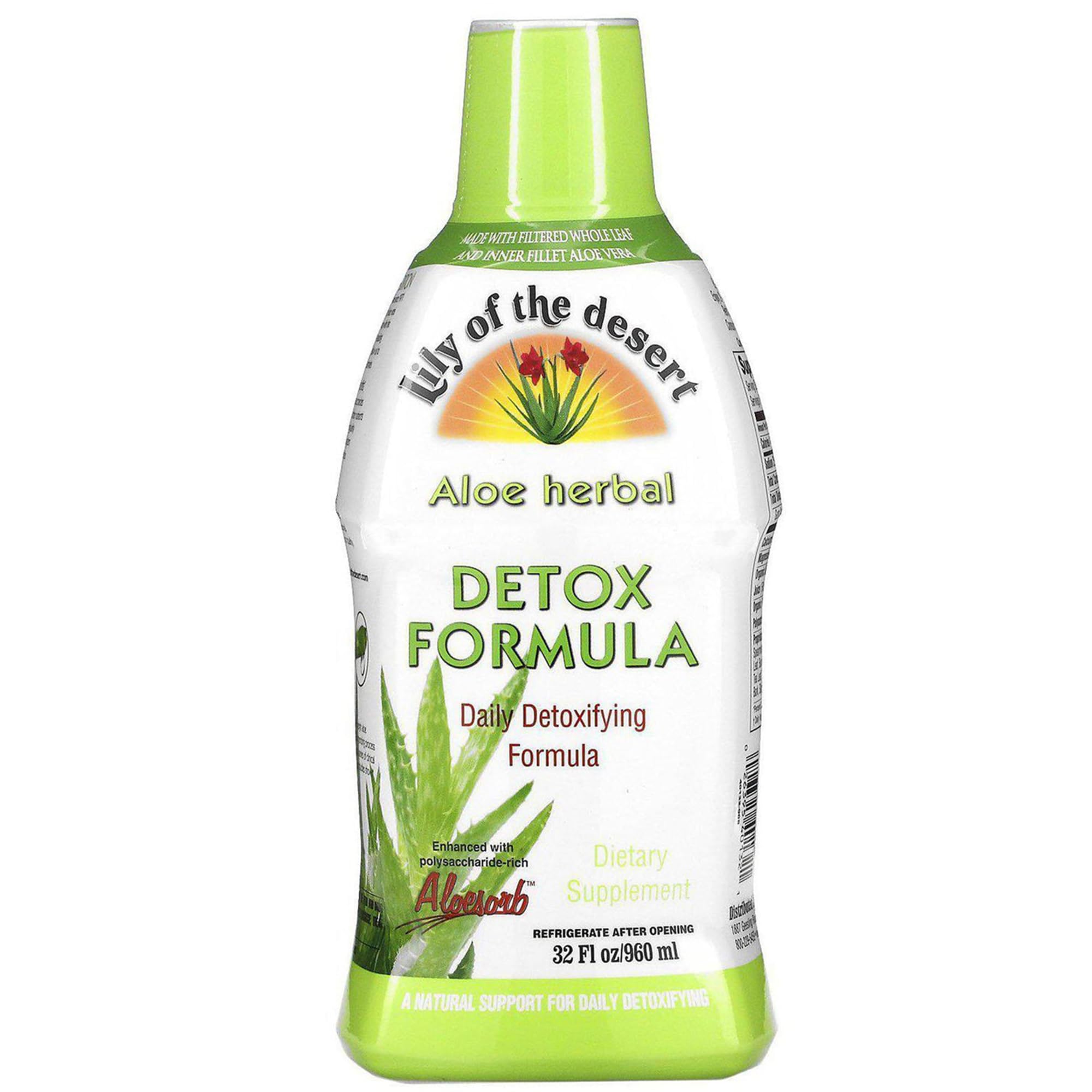 Foto 2 pulgar | Jugo De Aloe Vera Lily Of The Desert Herbal Detox 946ml - Venta Internacional.