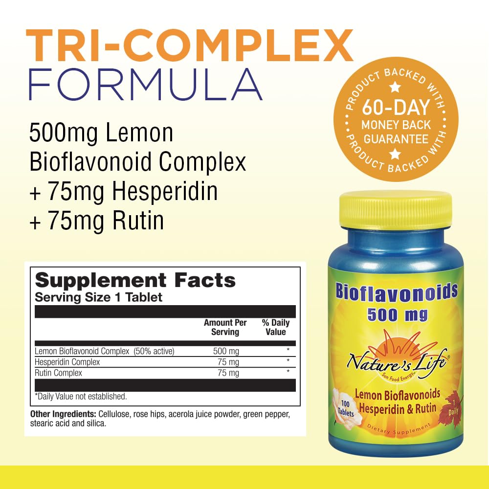 Foto 3 pulgar | Suplemento De Bioflavonoides Nature's Life, 500 Mg, 100 Unidades - Venta Internacional.