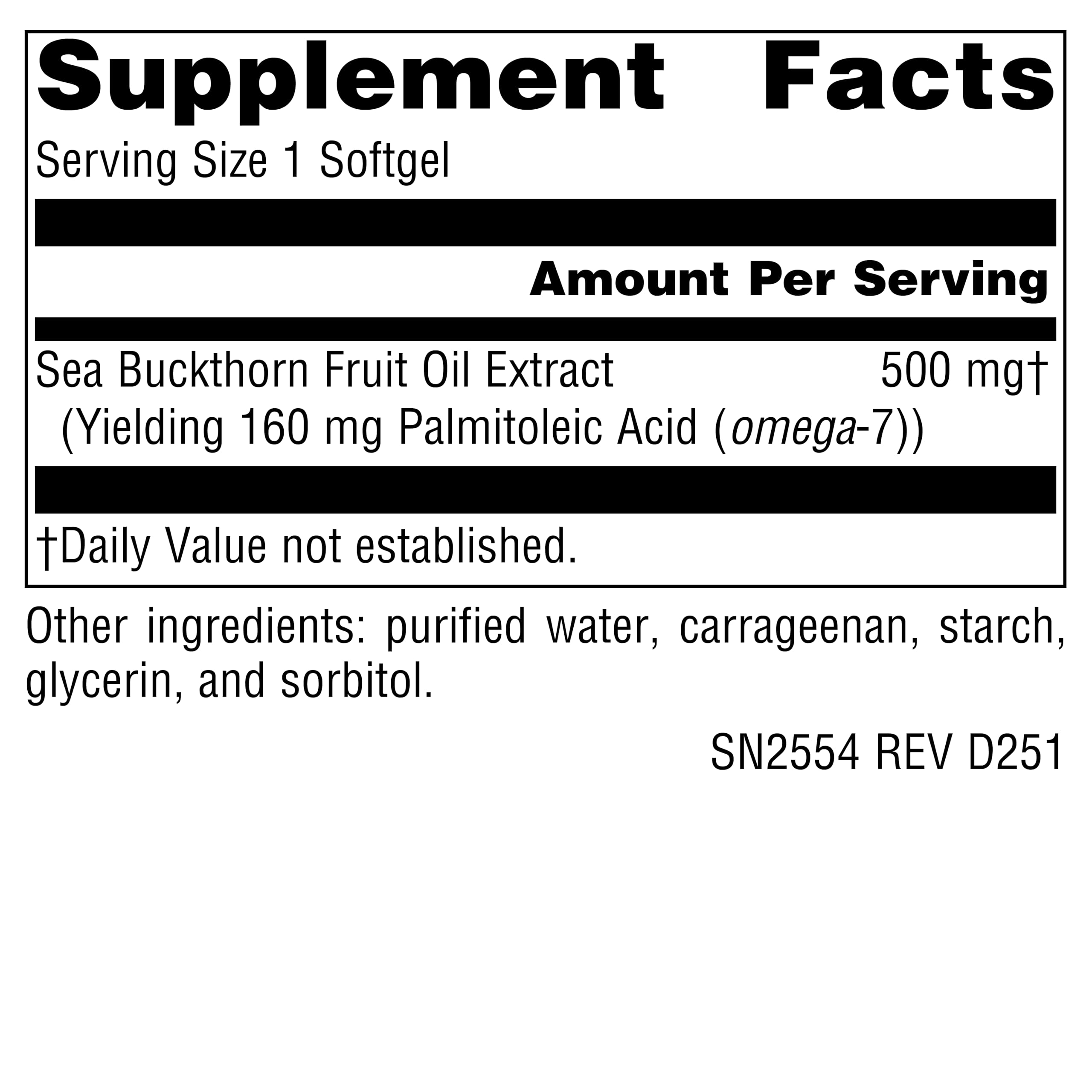 Foto 4 | Supplement Source Naturals Omega-7 De Espino Amarillo 60 Cápsulas Blandas - Venta Internacional.