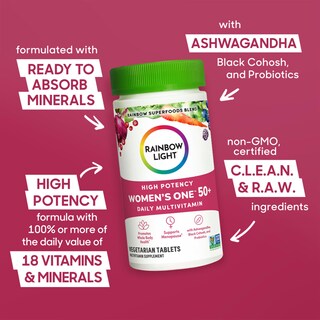 Foto 3 | Multivitamínico Rainbow Light Para Mujeres Mayores De 50 Años Con Vitamina C, D Y Zinc - Venta Internacional.