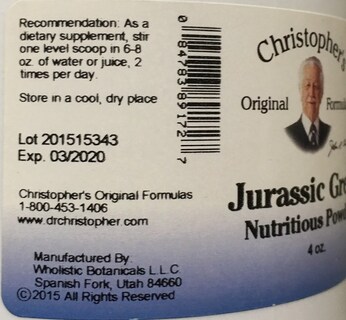 Foto 2 | Suplemento Dr. Christopher's Nourish Jurassic Green Powder 120 Ml - Venta Internacional.
