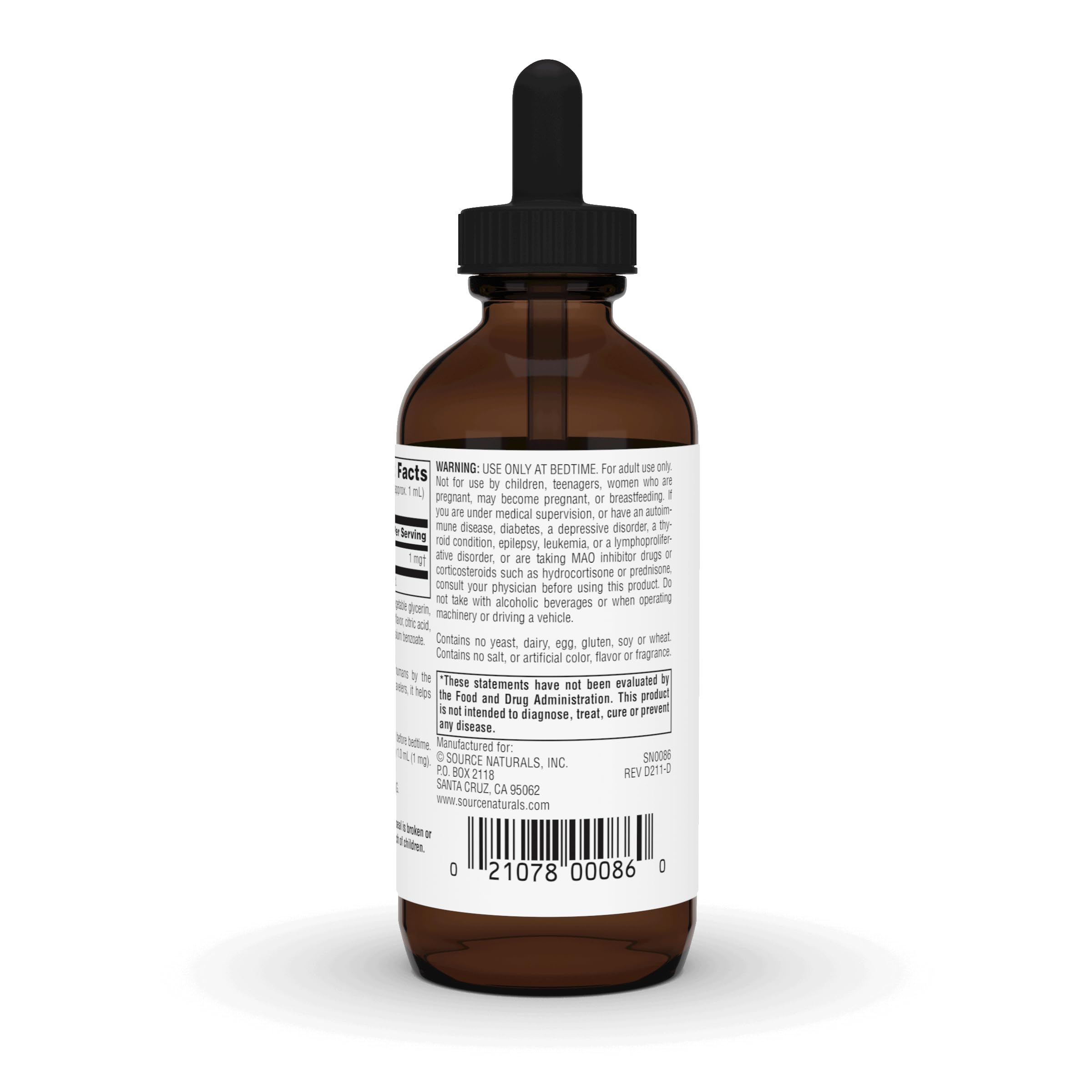 Foto 3 | Melatonina Supplement Source Naturals, 1 Mg, 60 Ml - Venta Internacional.