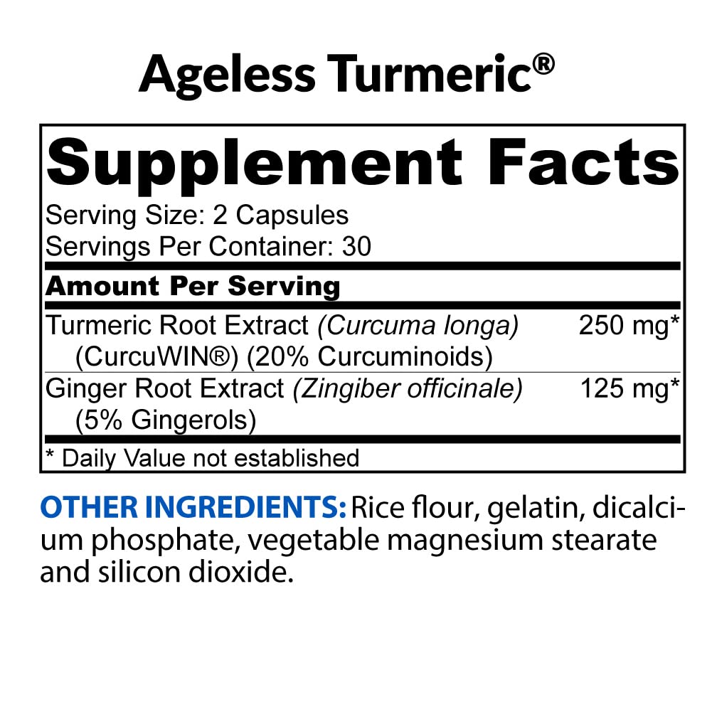 Foto 2 | Suplemento Biotrust Ageless Curcuwin De Cúrcuma Con Jengibre, 60 Cápsulas - Venta Internacional.