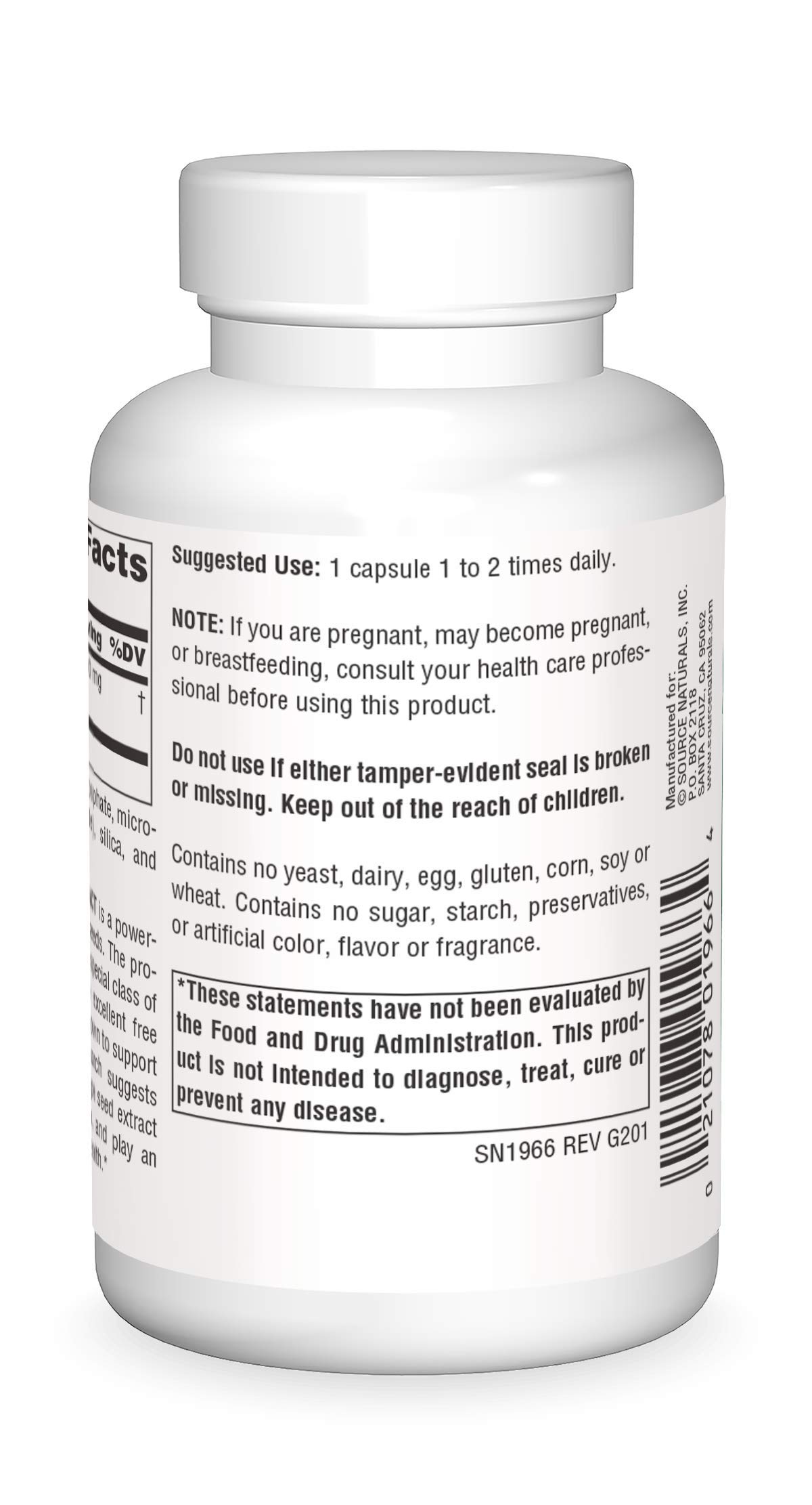 Foto 3 pulgar | Extracto De Semilla De Uva Supplement Source Naturals 100 Mg 120 Cápsulas - Venta Internacional.