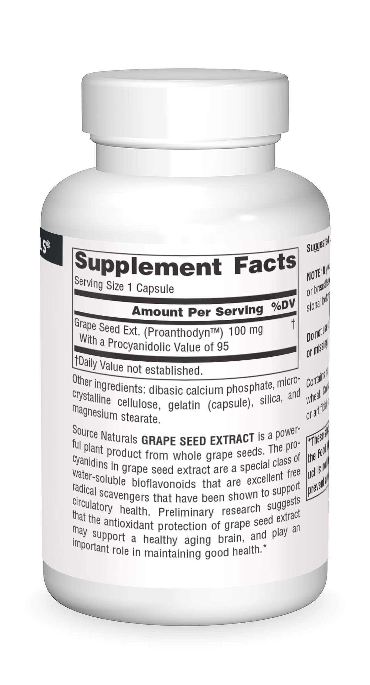 Foto 4 pulgar | Extracto De Semilla De Uva Supplement Source Naturals 100 Mg 120 Cápsulas - Venta Internacional.