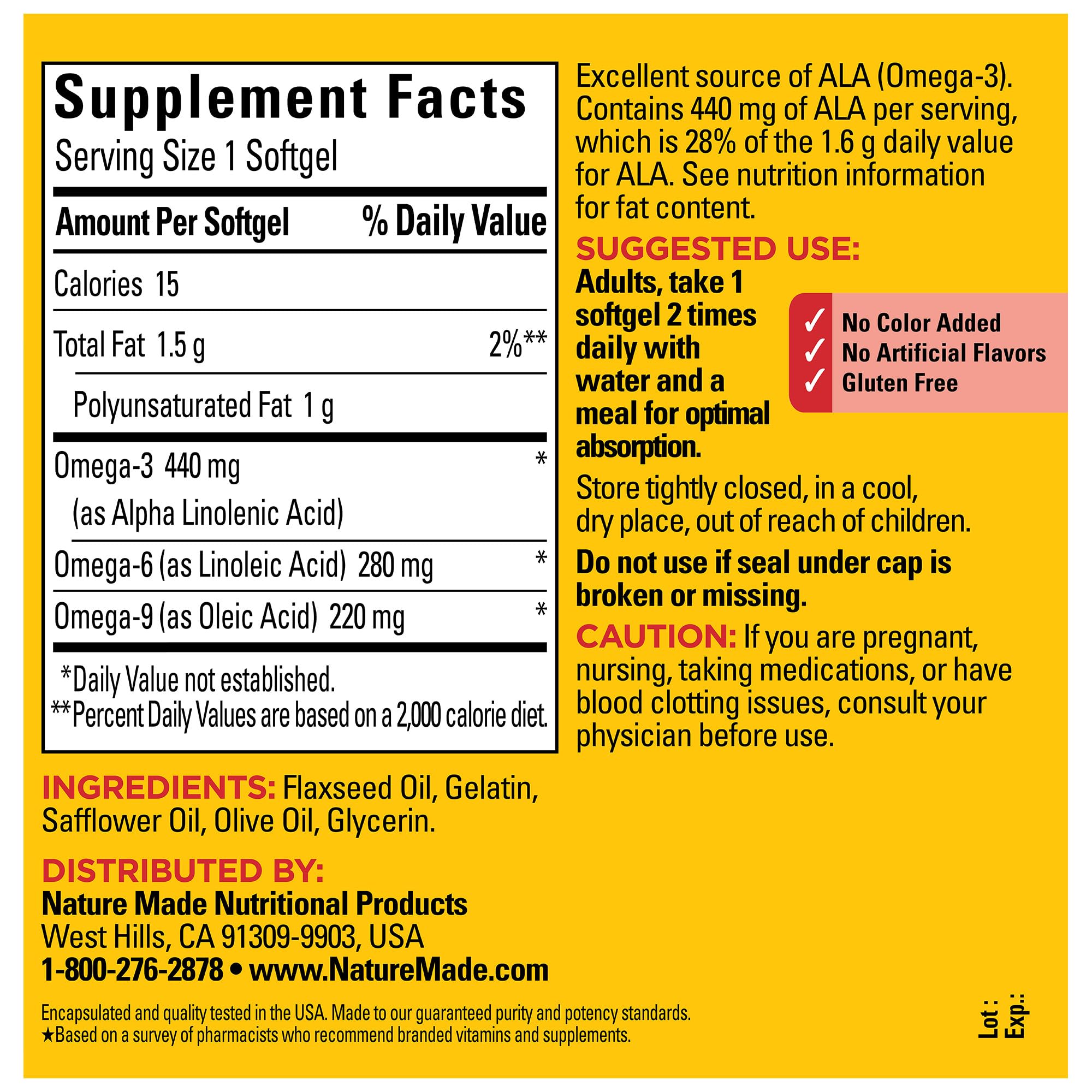 Foto 7 pulgar | Suplemento Nature Made Triple Omega 3 6 9 150 Cápsulas Blandas - Venta Internacional.