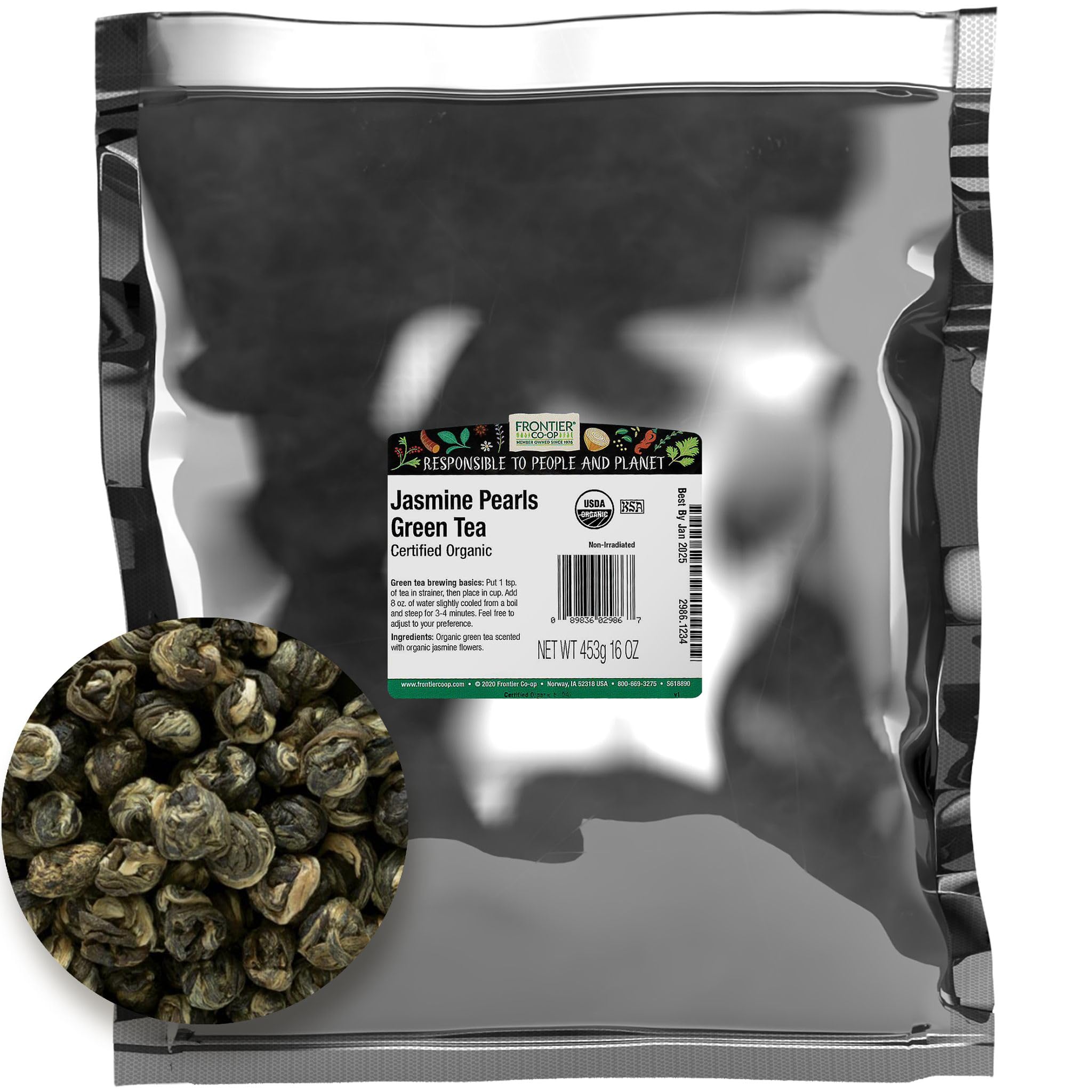 Foto 1 | Perlas De Jazmín Orgánicas A Granel De Green Tea Frontier, 473 Ml - Venta Internacional.