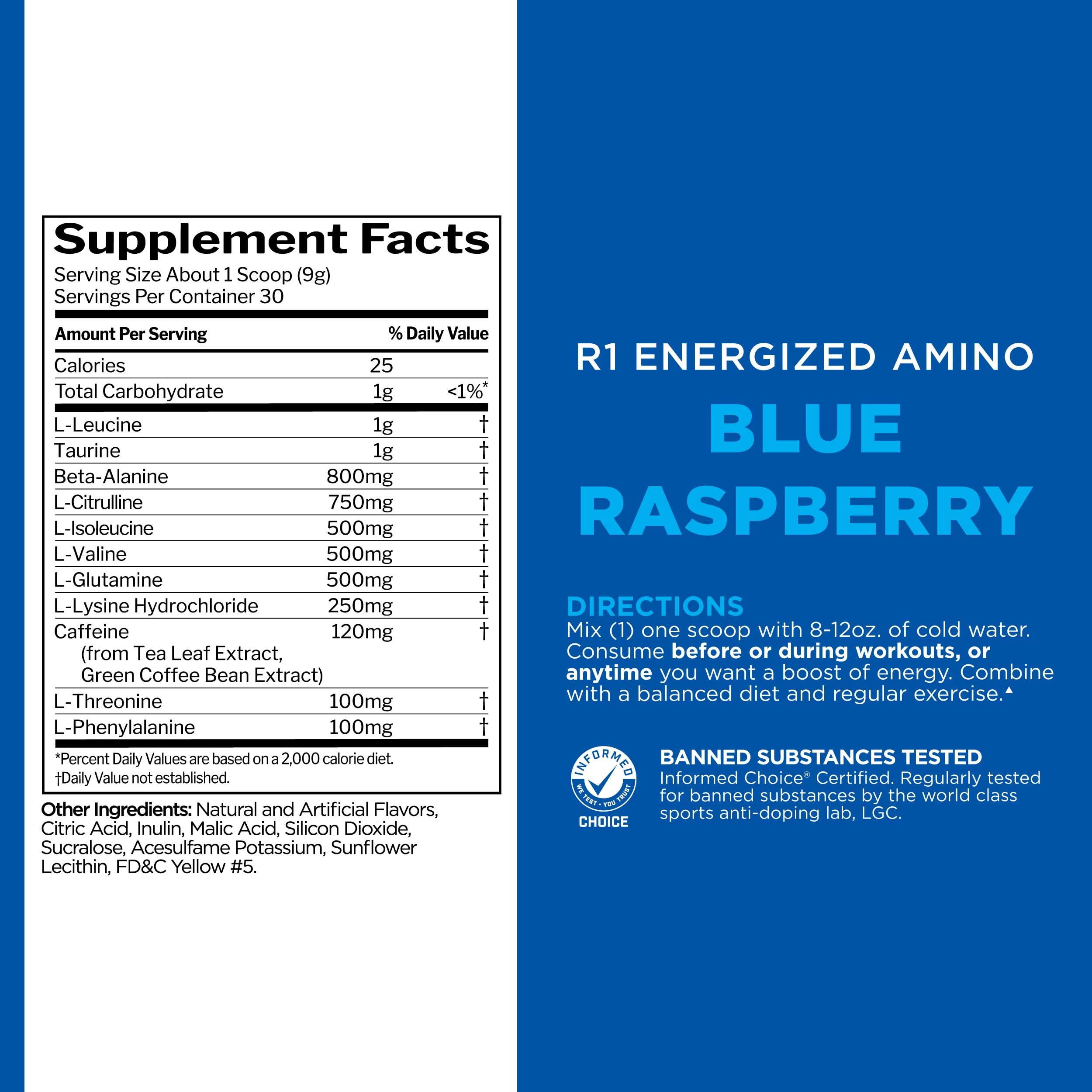 Foto 7 pulgar | Regla Del Suplemento 1: Proteínas Energizadas, Amino Azul, Frambuesa - Venta Internacional.