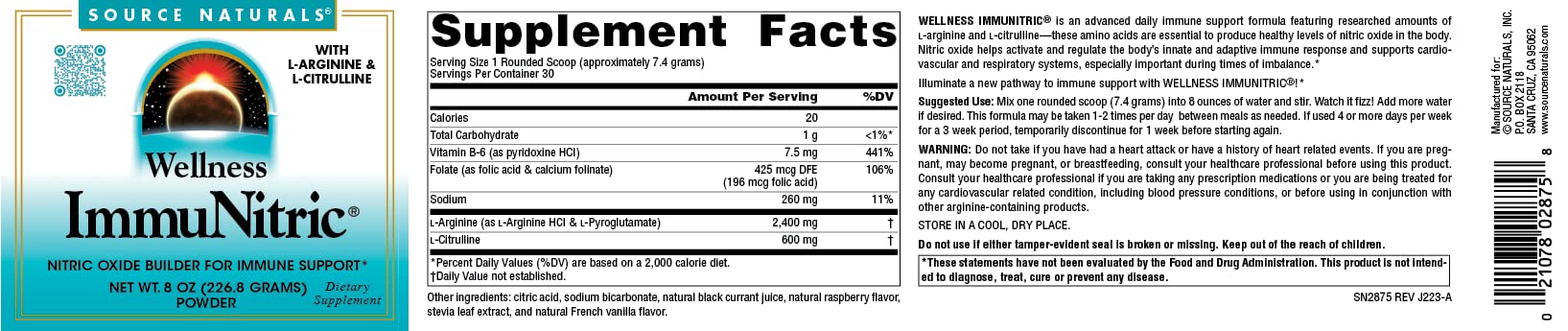 Foto 4 | Óxido Nítrico Inmunítrico Supplement Source Naturals, 240 Ml - Venta Internacional.