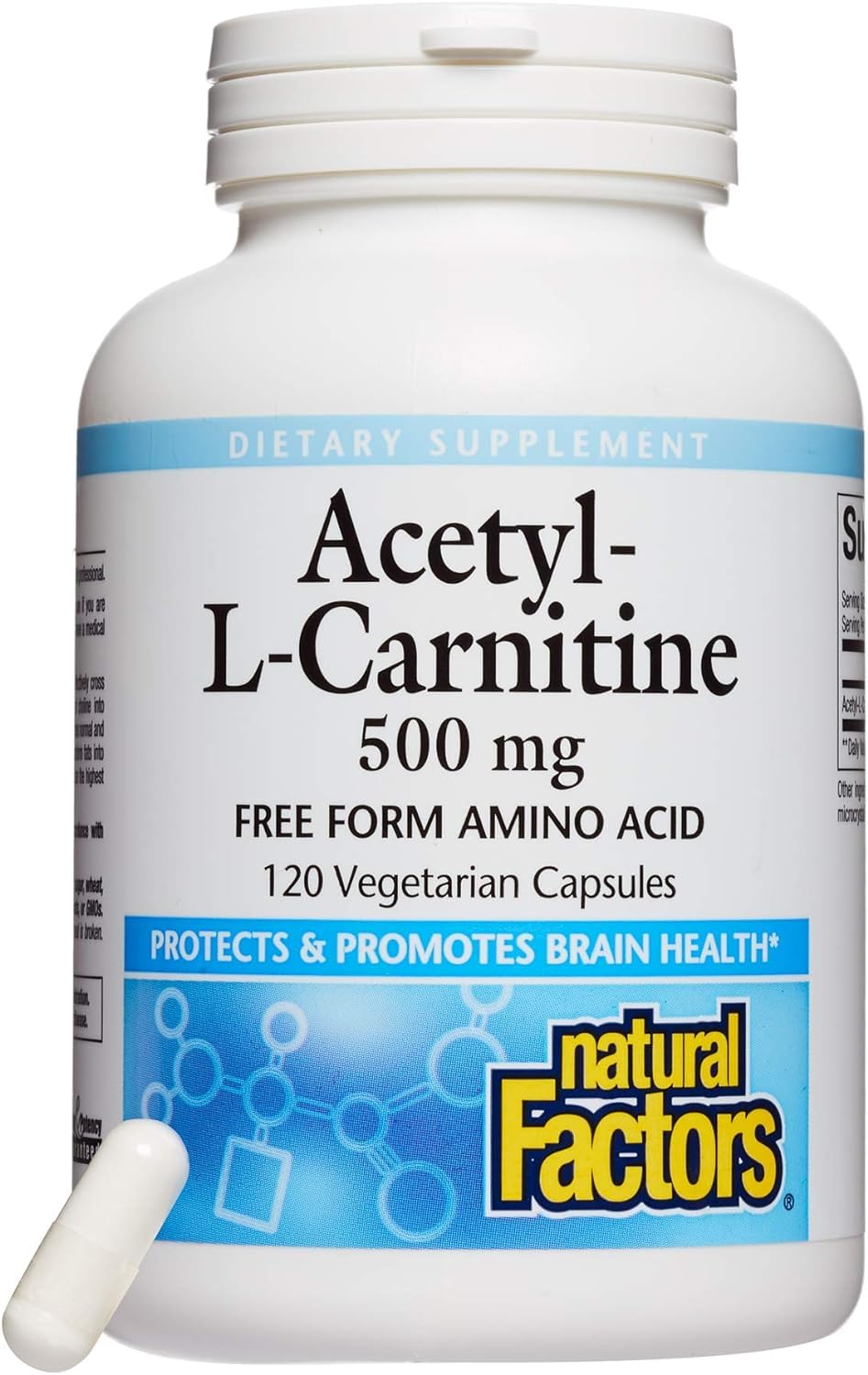 Foto 2 pulgar | Suplemento Natural Factors Acetil L-carnitina 500 Mg 120 Cápsulas - Venta Internacional.