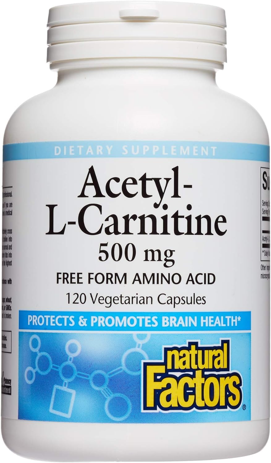 Foto 6 pulgar | Suplemento Natural Factors Acetil L-carnitina 500 Mg 120 Cápsulas - Venta Internacional.