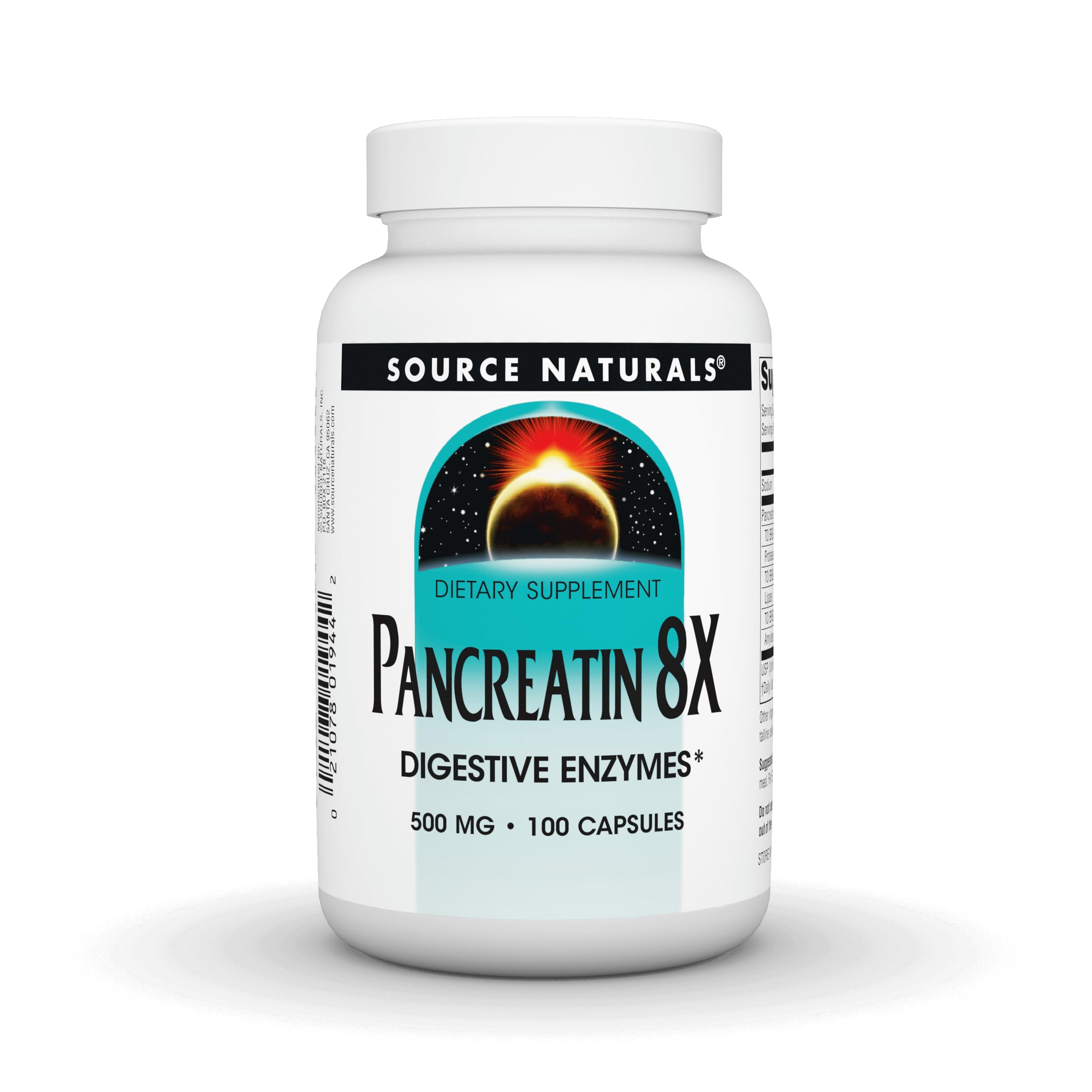 Foto 1 | Enzimas Digestivas Source Naturals, Pancreatina, 8 Veces, 500 Mg, 100 Cápsulas - Venta Internacional.