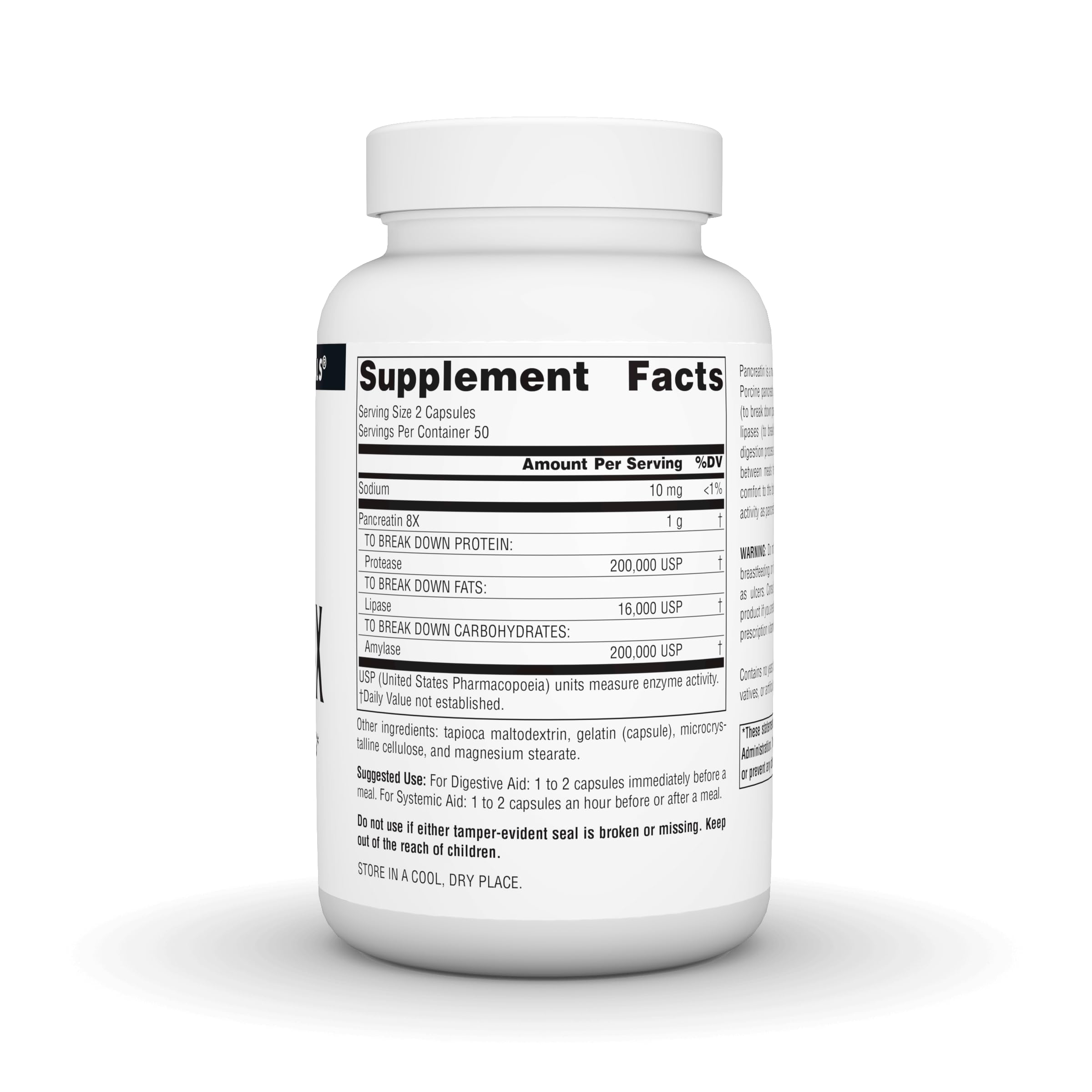 Foto 4 pulgar | Enzimas Digestivas Source Naturals, Pancreatina, 8 Veces, 500 Mg, 100 Cápsulas - Venta Internacional.