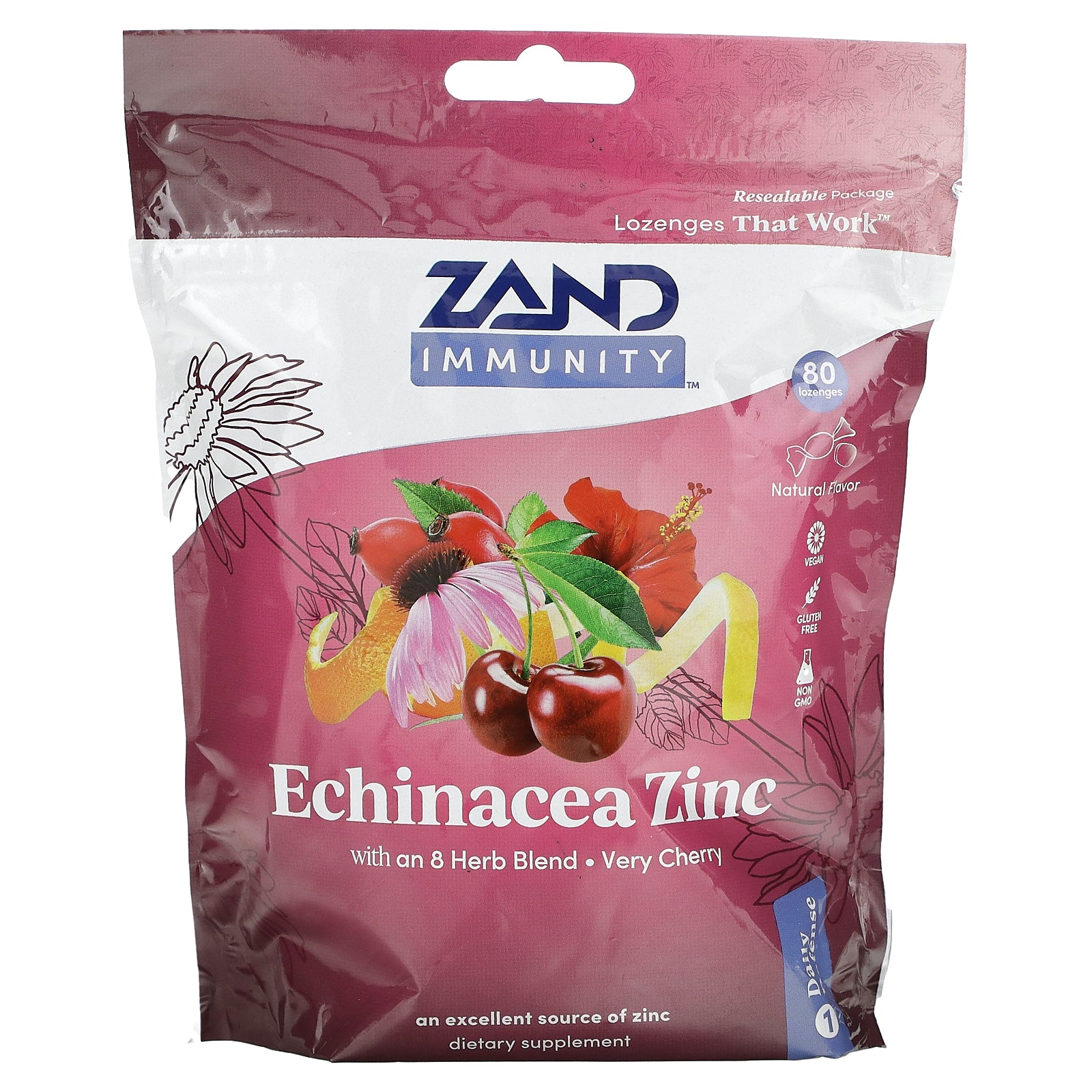 Foto 2 pulgar | Pastillas Zand Echinacea Zinc Very Cherry 80 Unidades - Venta Internacional.