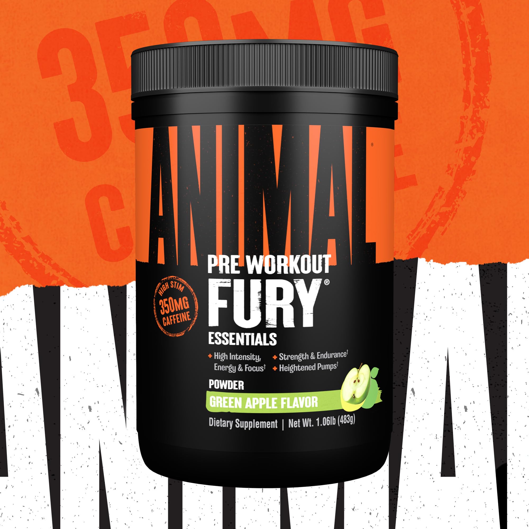 Foto 6 pulgar | Polvo Pre Workout Animal Fury Green Apple, 30 Porciones - Venta Internacional.