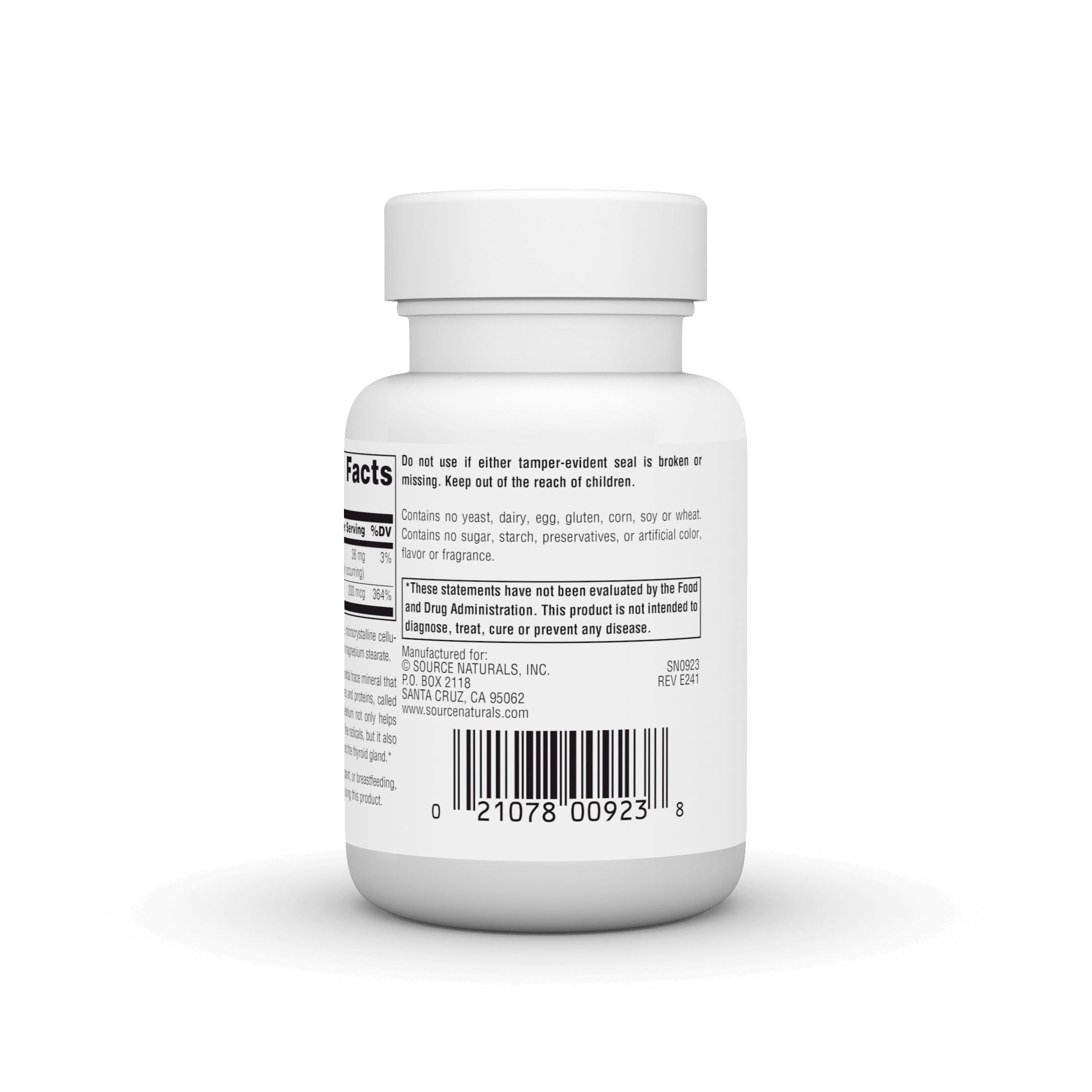 Foto 4 pulgar | Supplement Source Naturals, Selenio Sin Levadura, 200 Mcg, 120 Tabletas - Venta Internacional.
