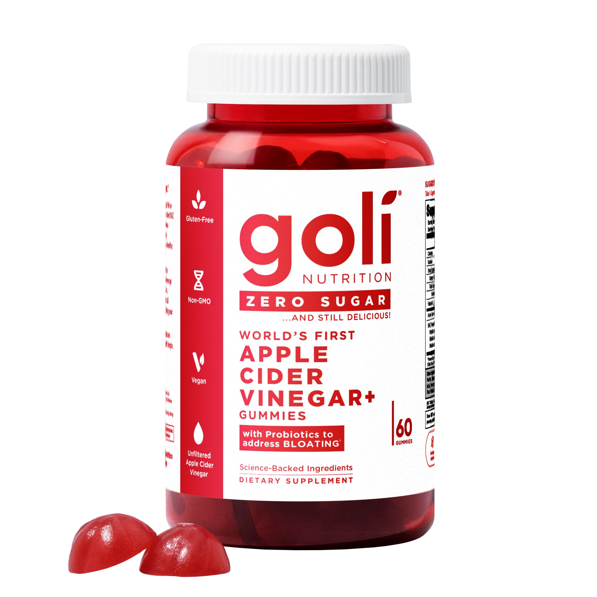Foto 2 pulgar | Gomitas De Vinagre De Sidra De Manzana Goli Zero Sugar Con Vitamina B12 Y Probióticos - Venta Internacional.