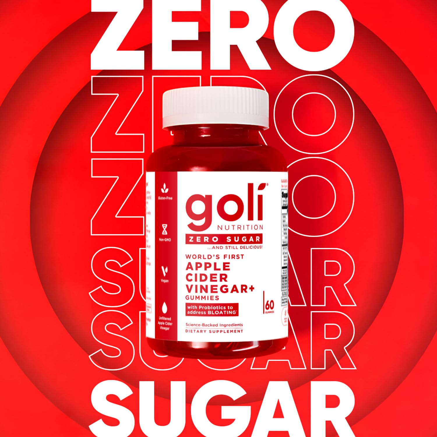 Foto 5 pulgar | Gomitas De Vinagre De Sidra De Manzana Goli Zero Sugar Con Vitamina B12 Y Probióticos - Venta Internacional.