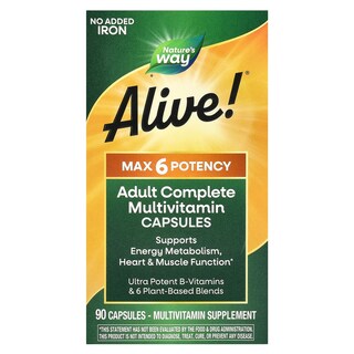 Foto 1 | ¡complementa Nature's Way Alive! Max6 Potency Adult, 90 Cápsulas - Venta Internacional.