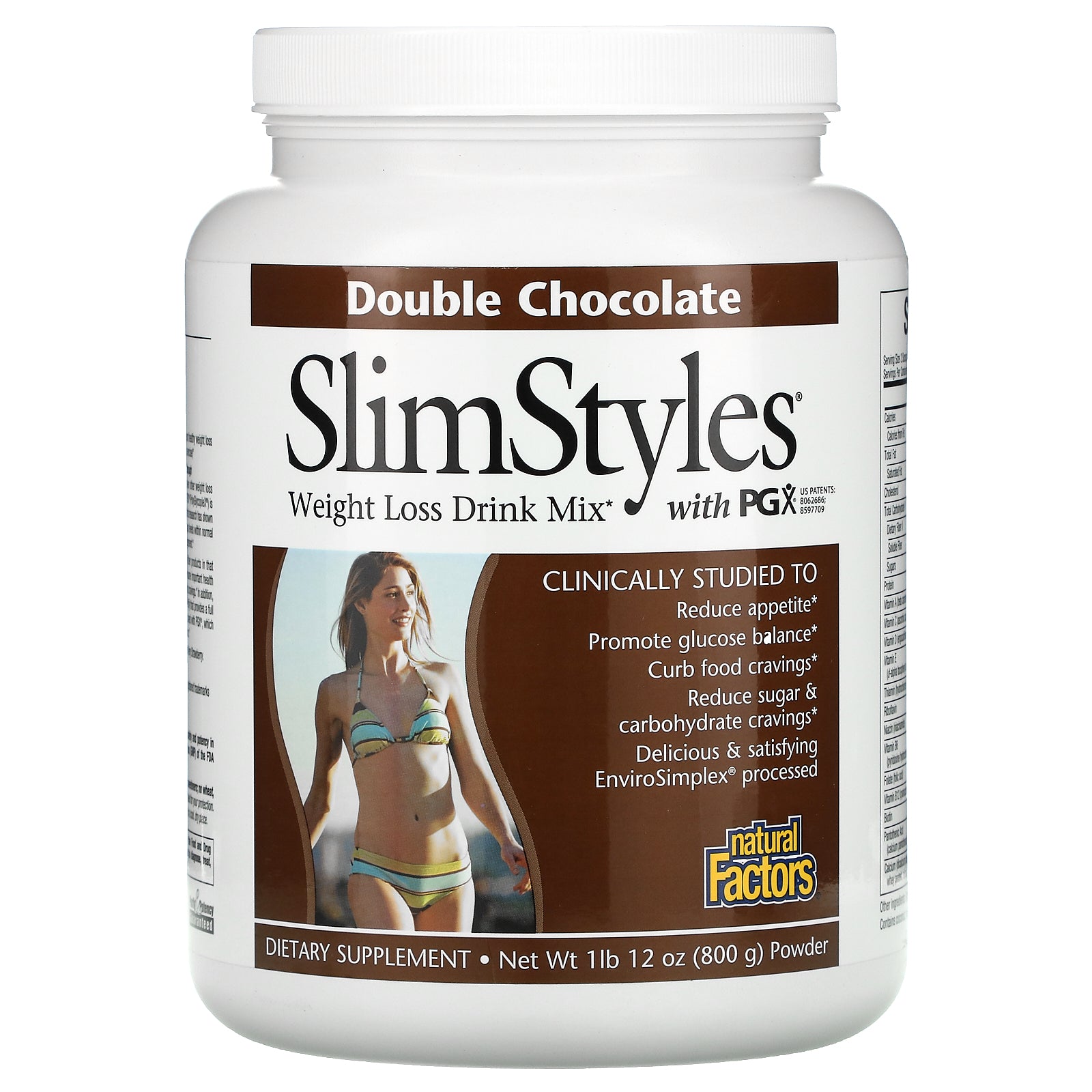 Foto 2 pulgar | Mezcla De Bebidas Para Bajar De Peso Natural Factors Slimstyles Double Choc - Venta Internacional.